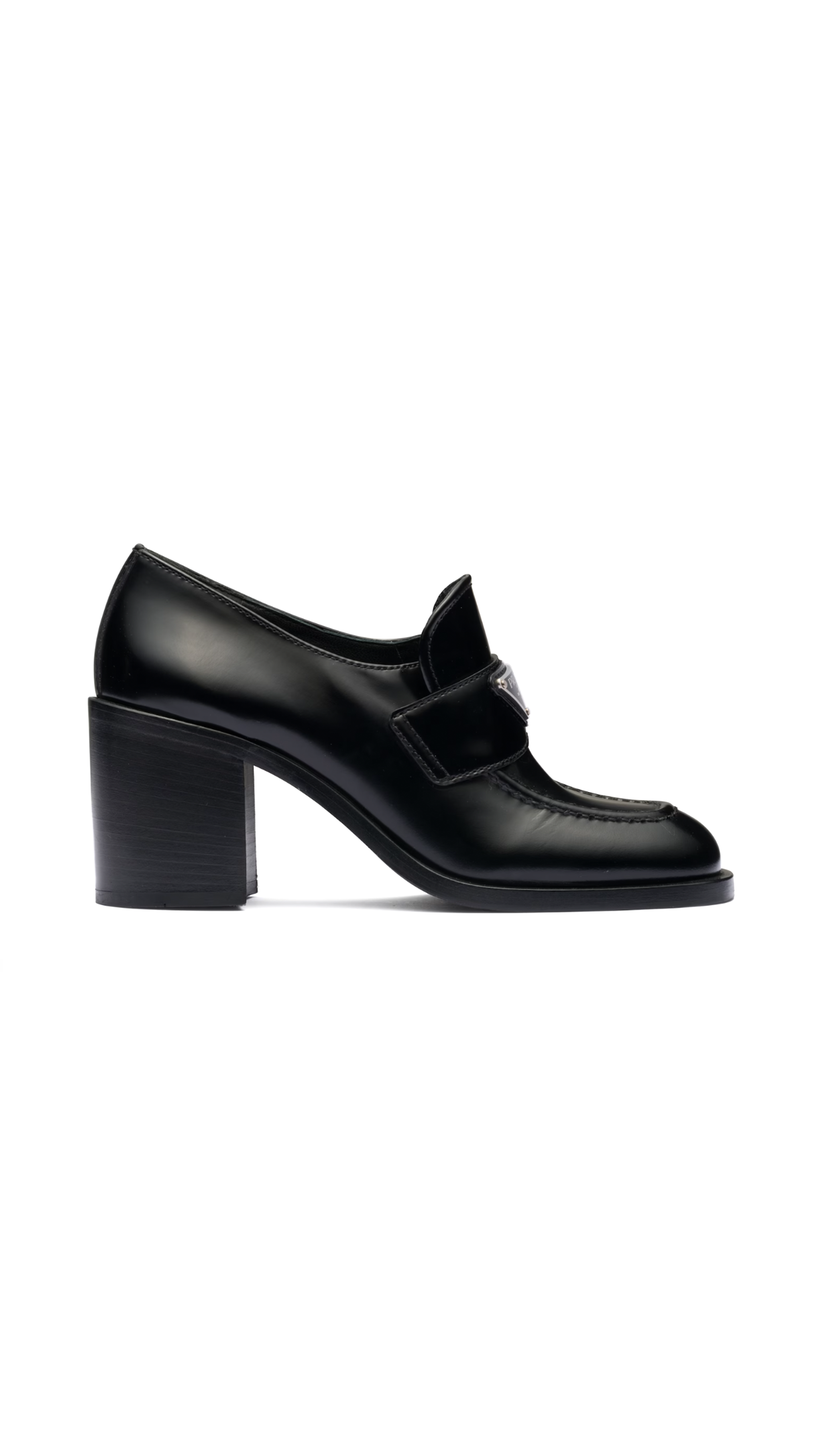 Brushed Leather High-heel Loafers - Black – Amuze