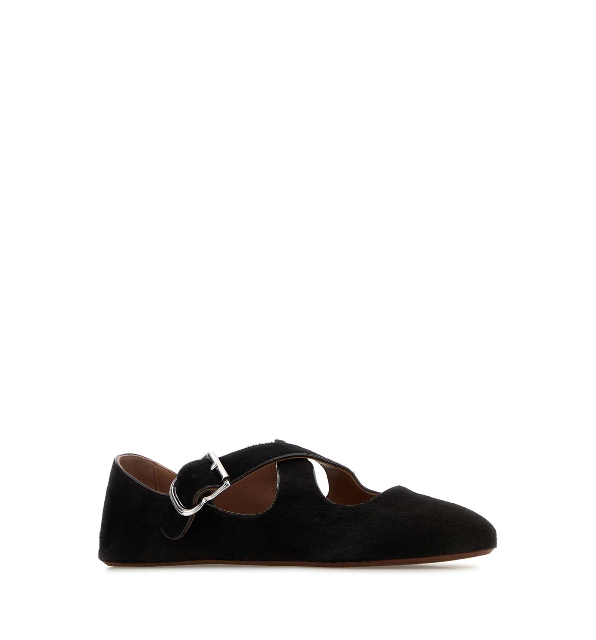 Criss Cross Ballet Flats In Haircalf
