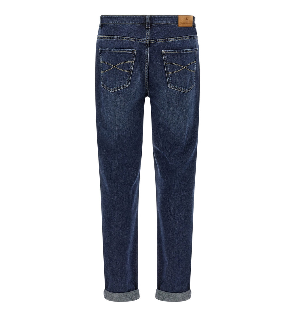 Logo Embroidery Stretch Jeans