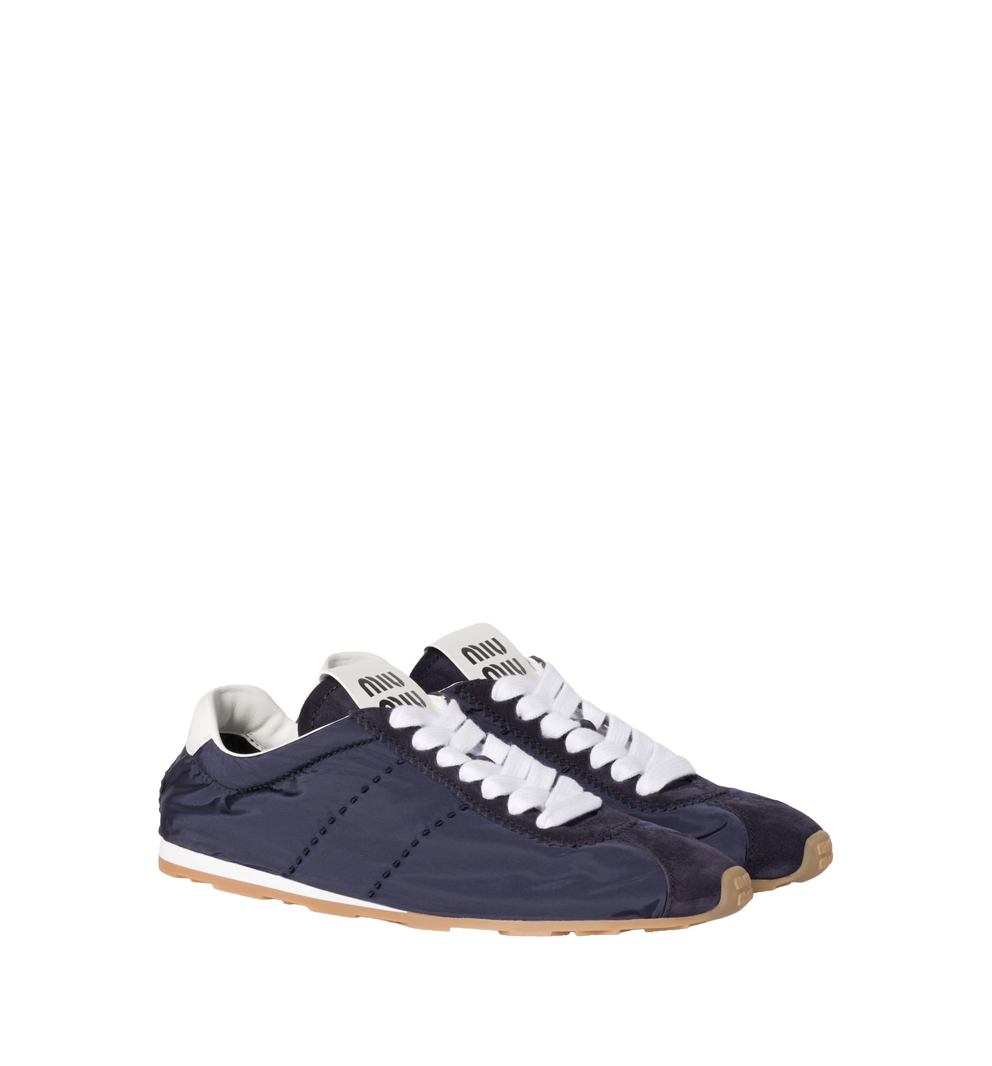 Plume Technical Fabric And Suede Sneakers