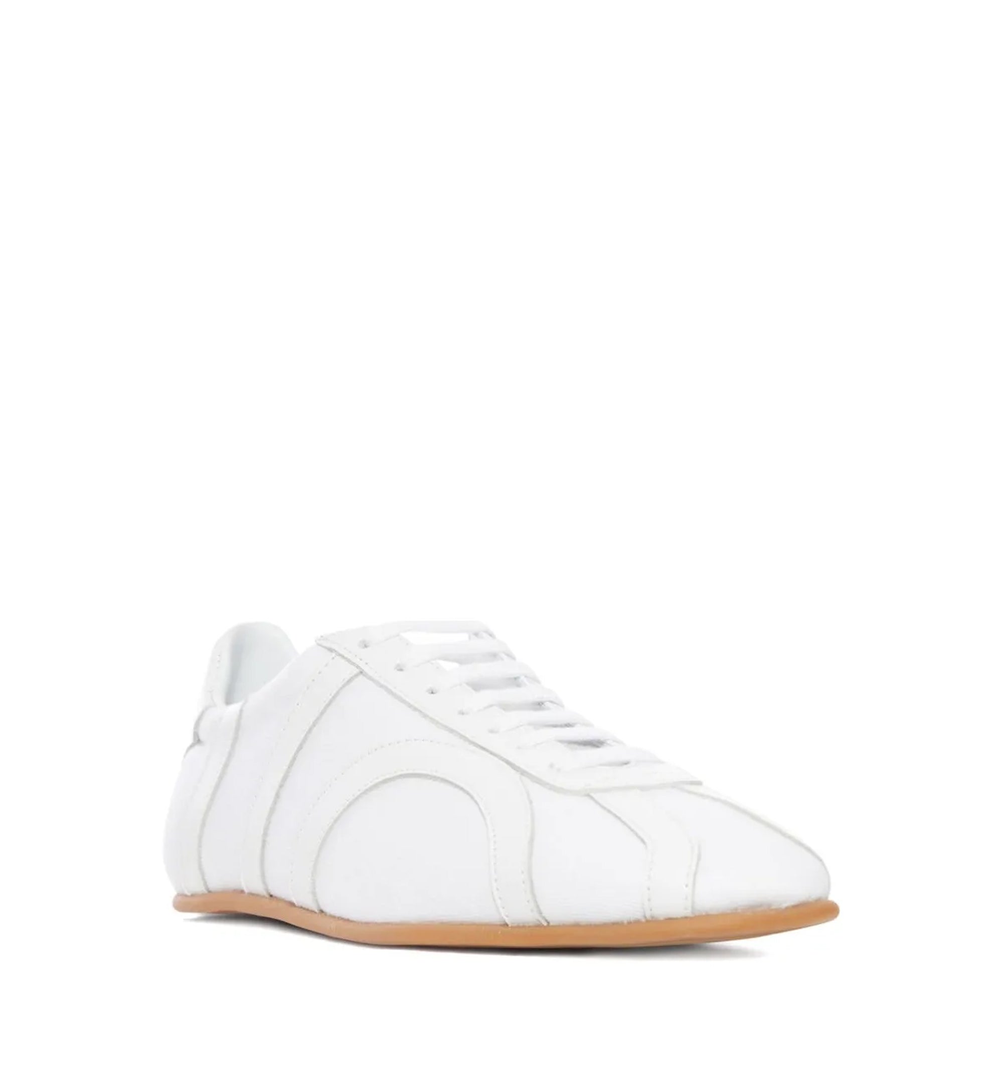 Canvas Low-Top Sneakers With Leather Inserts