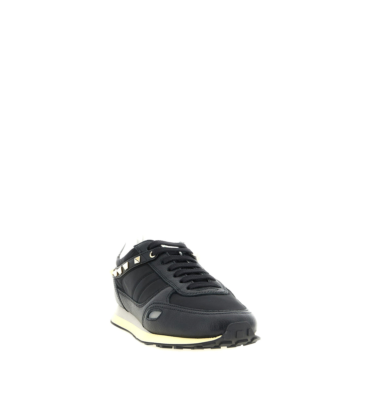 Stud Up Sneaker in Leather and Nylon