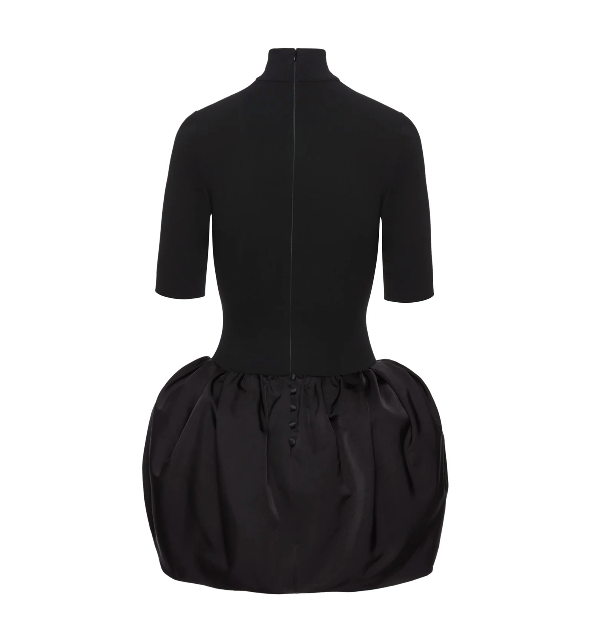 High-neck Puff Skirt Mini Dress