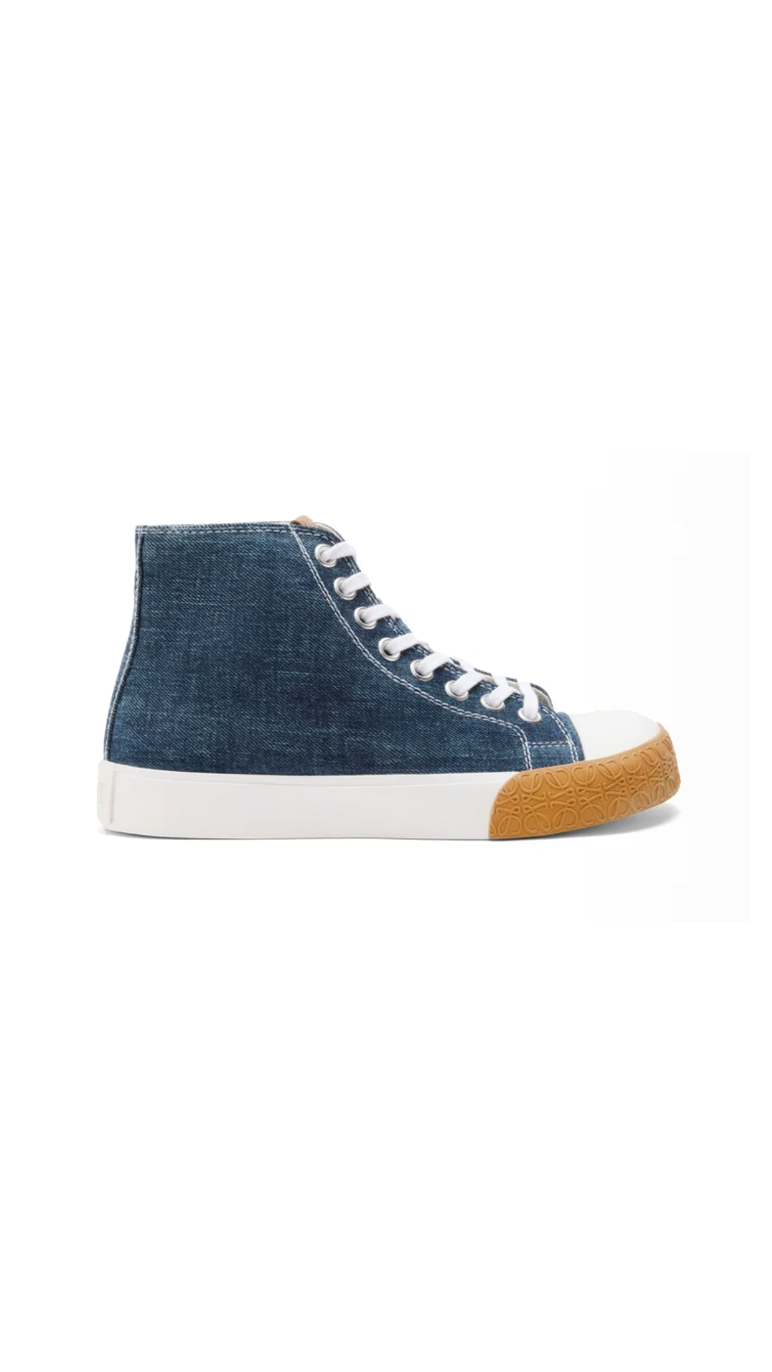 Bloc High-Top Sneaker in Denim - Washed Denim