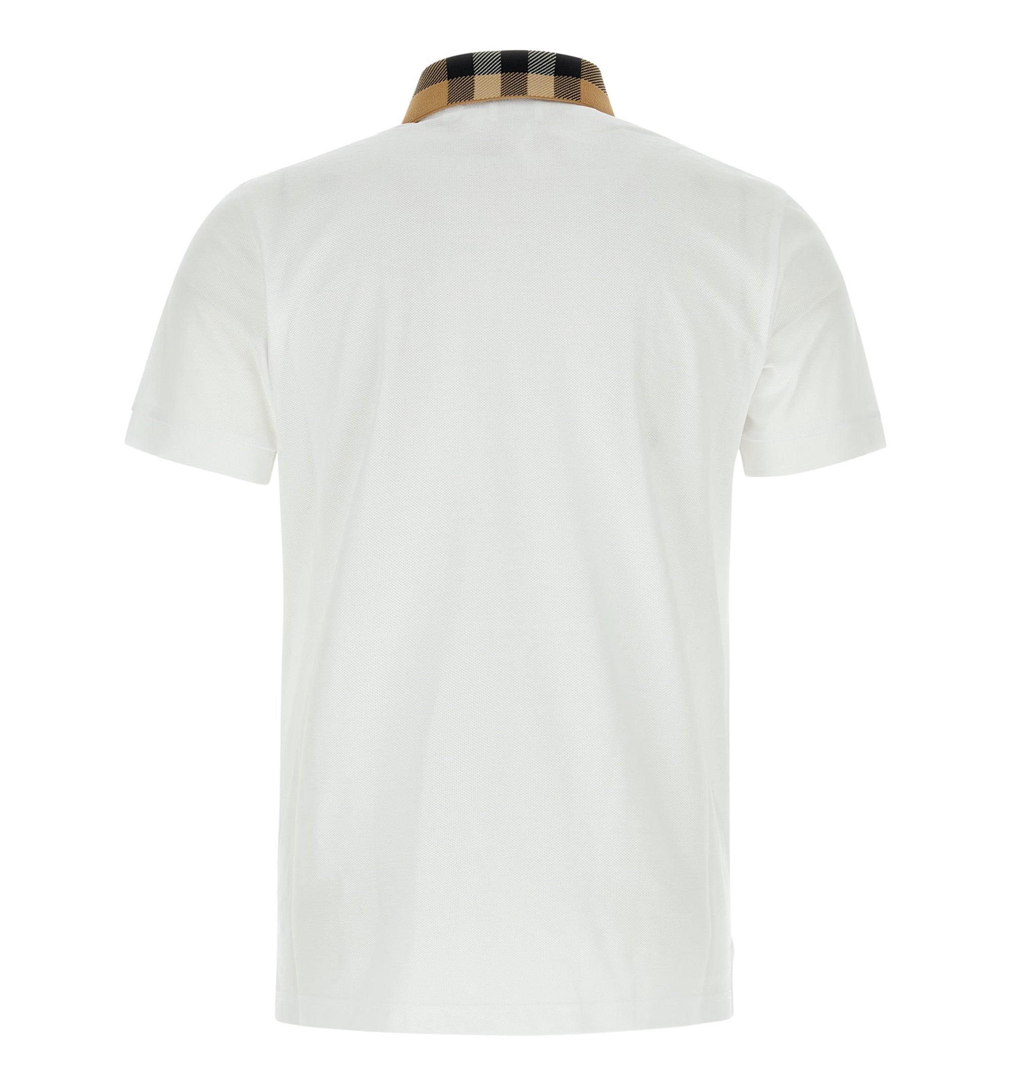 Check Collar Cotton Polo Shirt