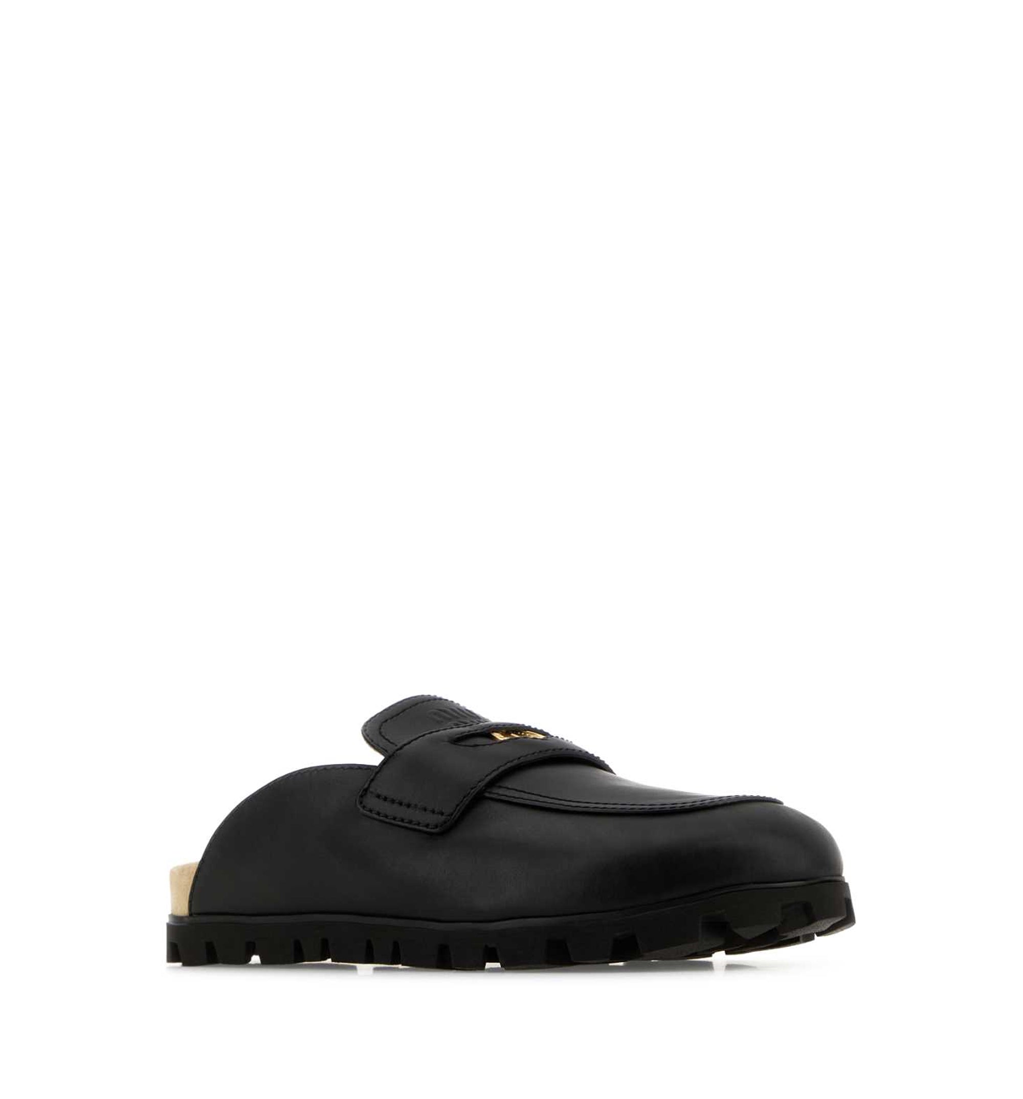 Logo Leather Slippers