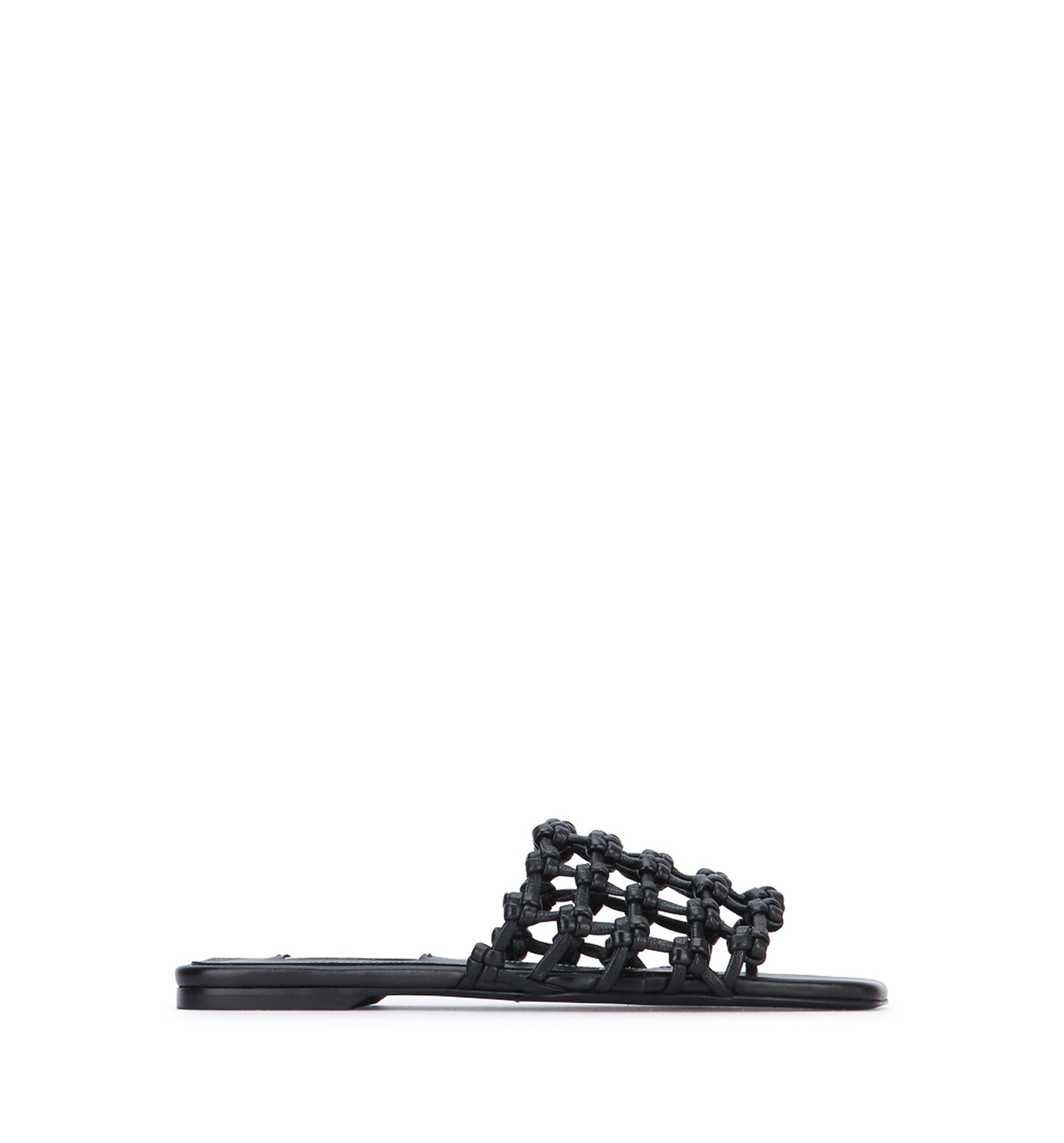 Braided-Leather Bandeau Slides