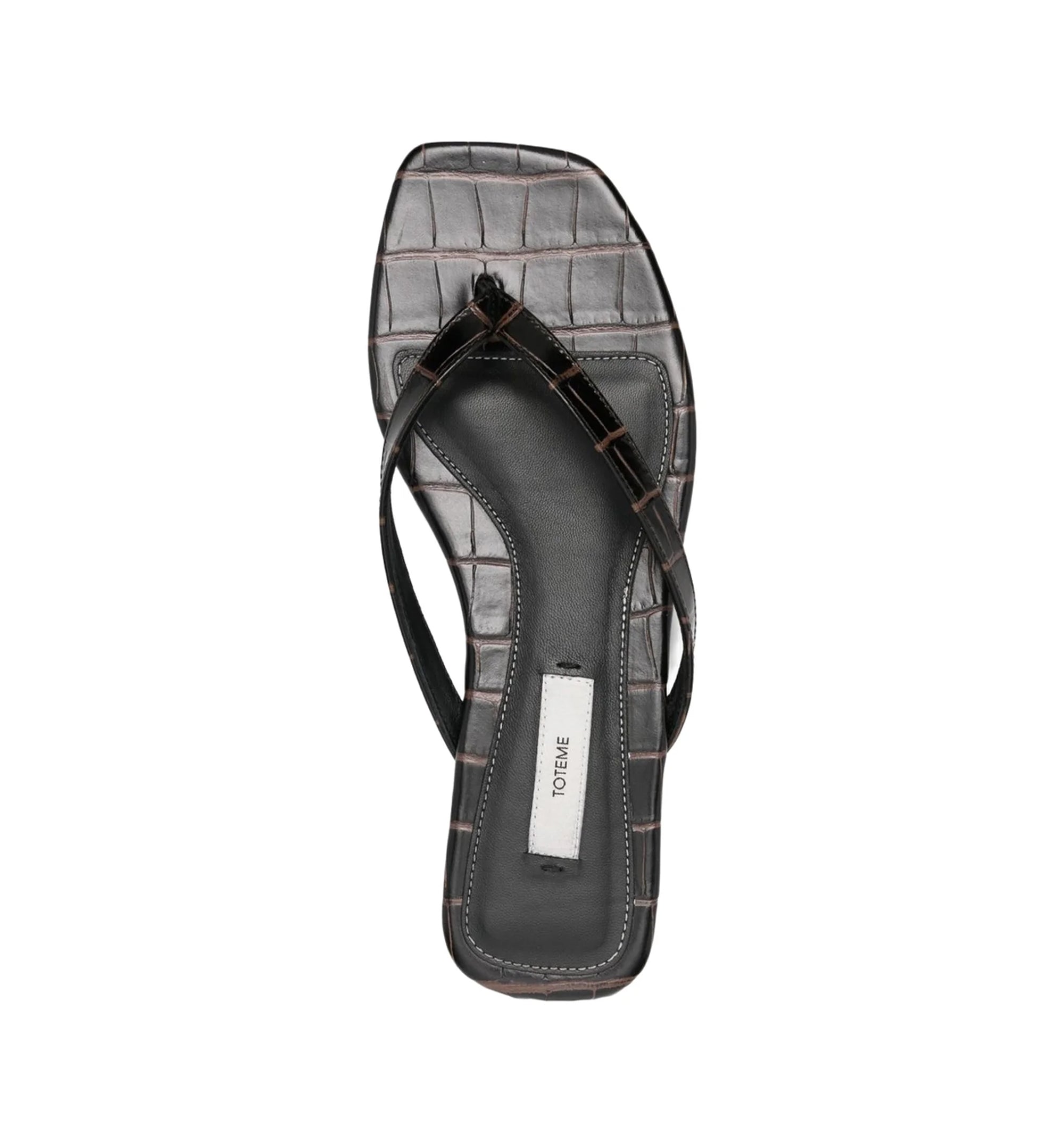 Croco-Embossed Flip Flops