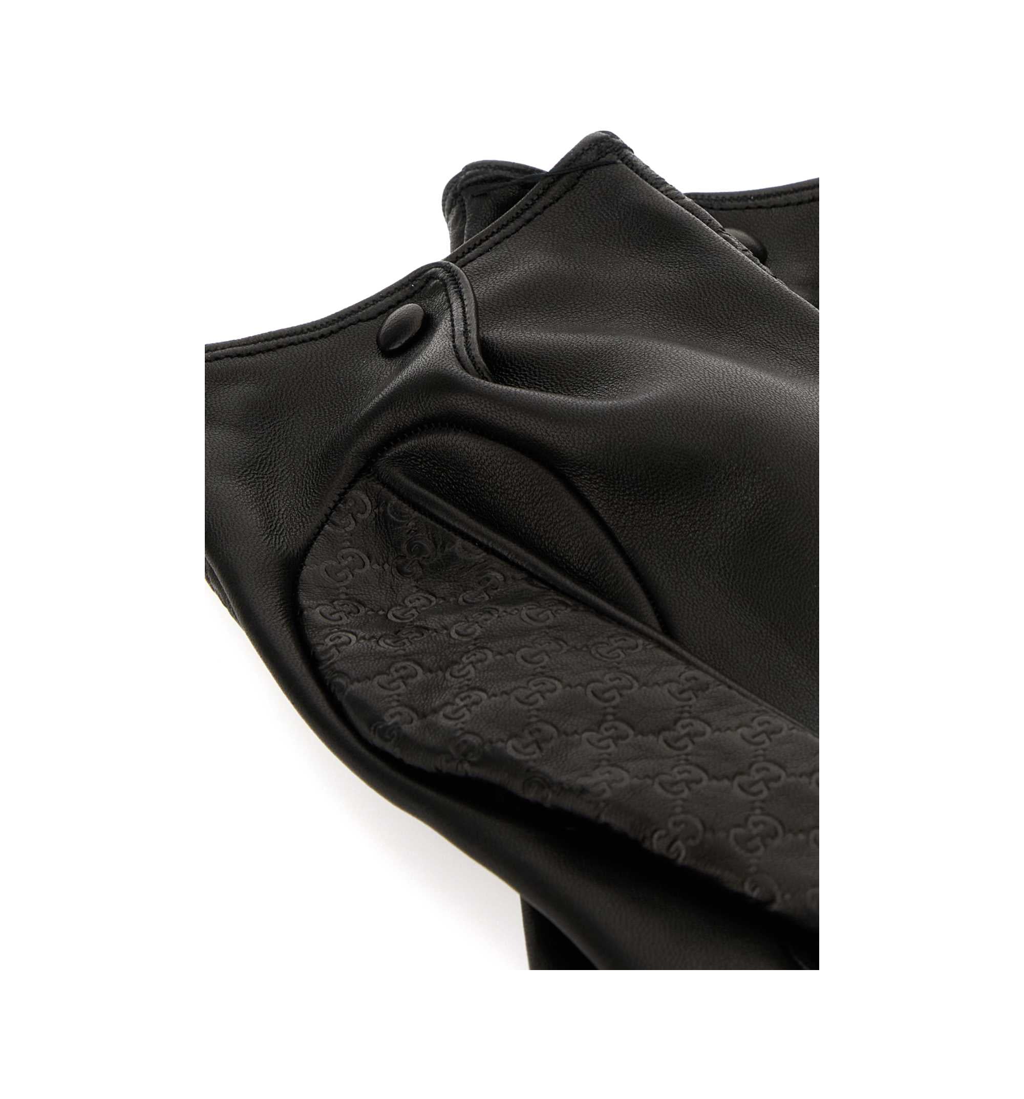 Embossed GG Leather Gloves