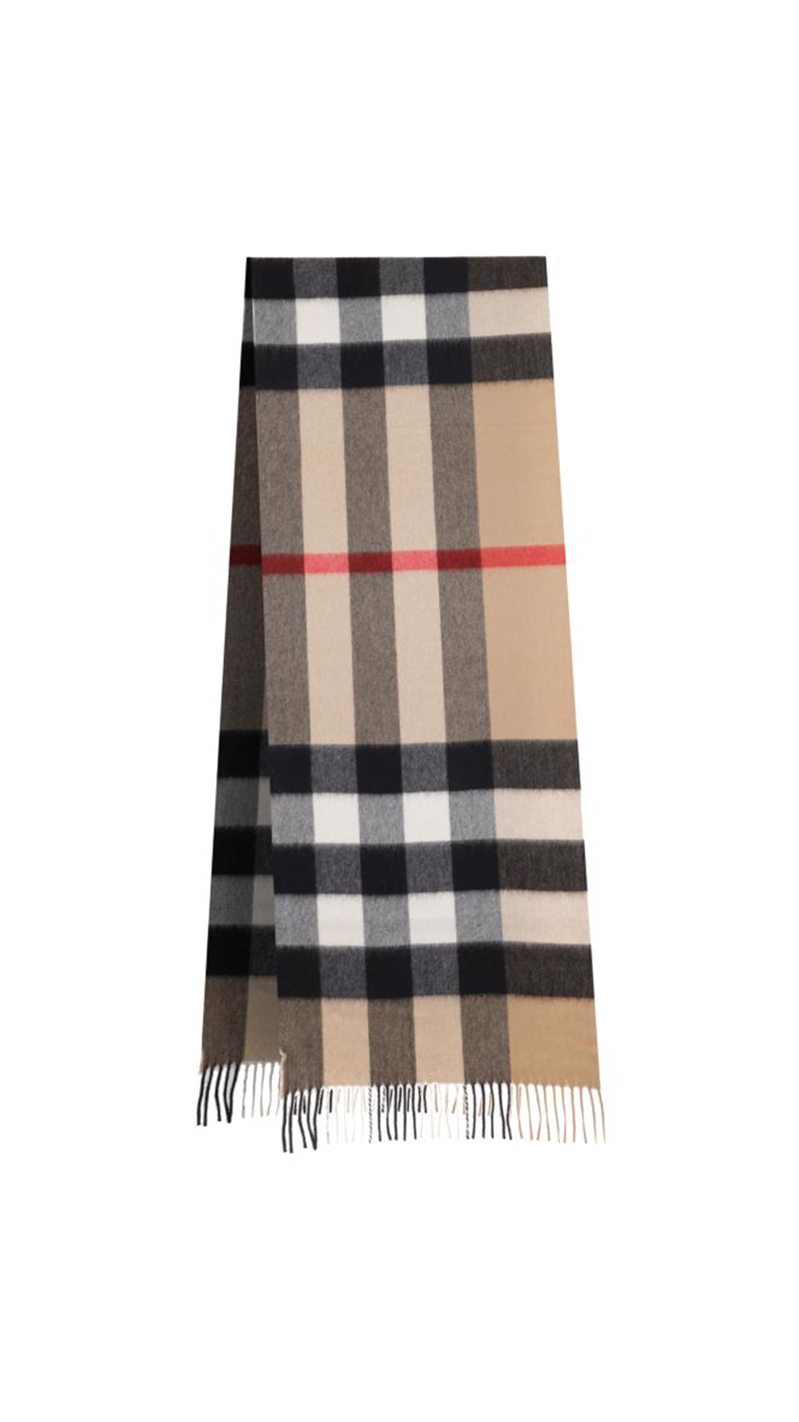 Check Cashmere Scarf - Archive Beige