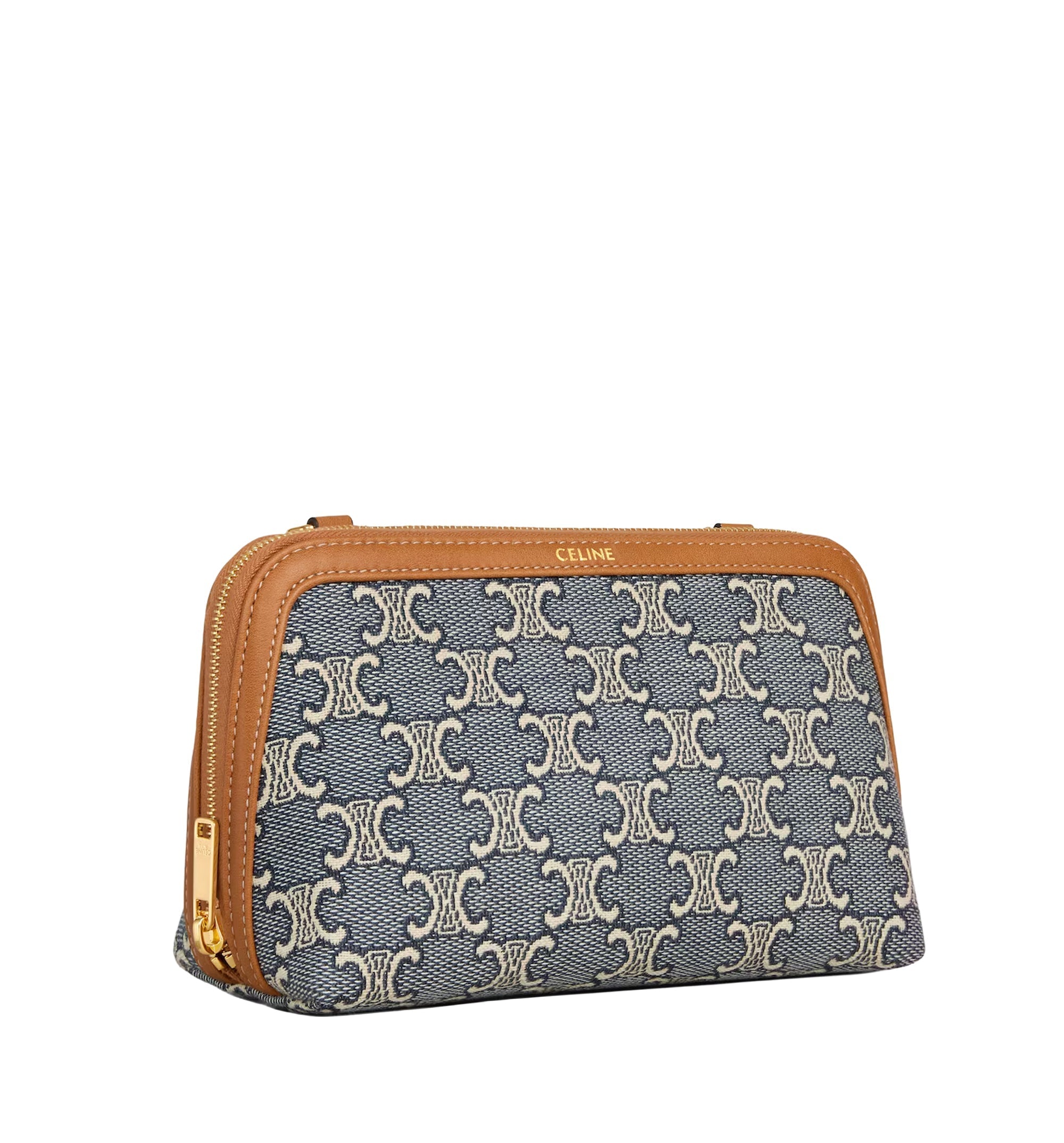 Clutch on Chain in Jacquard Triomphe All Over