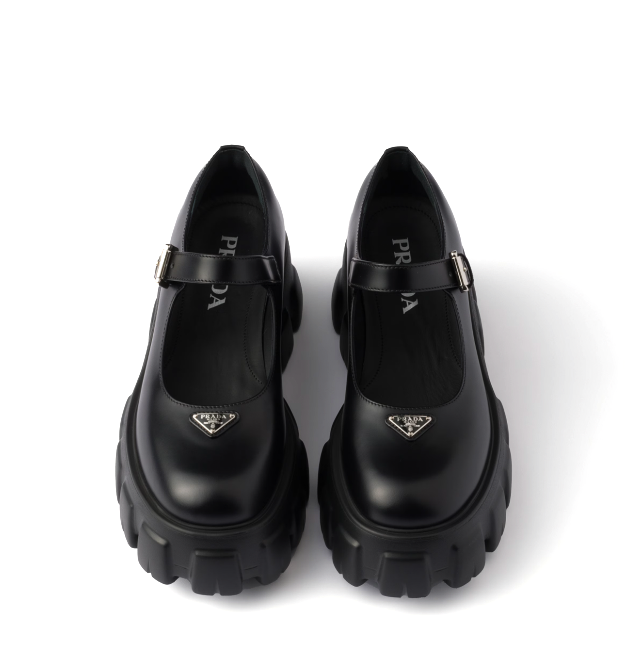 Brushed leather Monolith Mary Janes