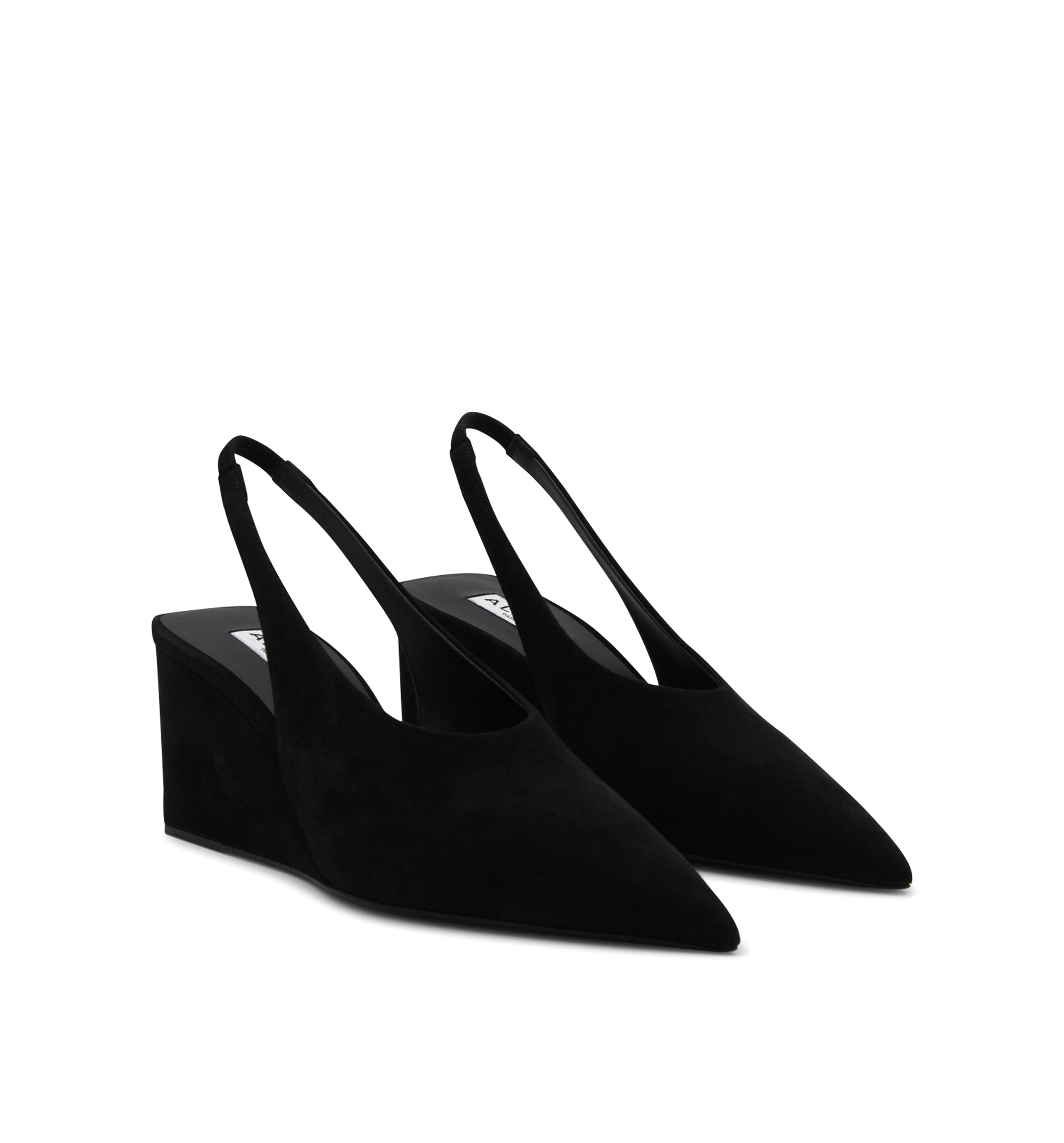 Cube Wedge Slingbacks in Suede