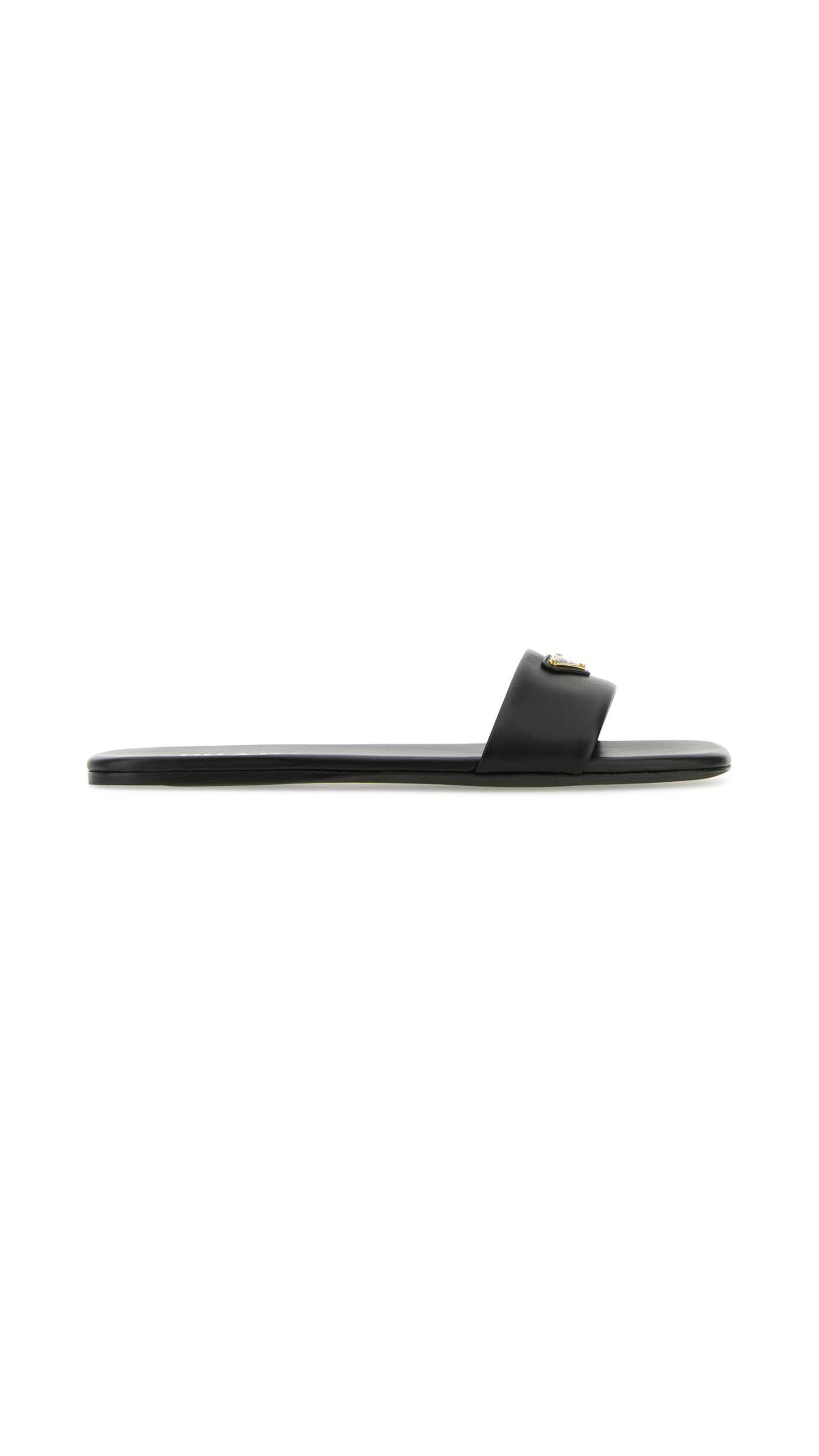 Leather Slides - Black