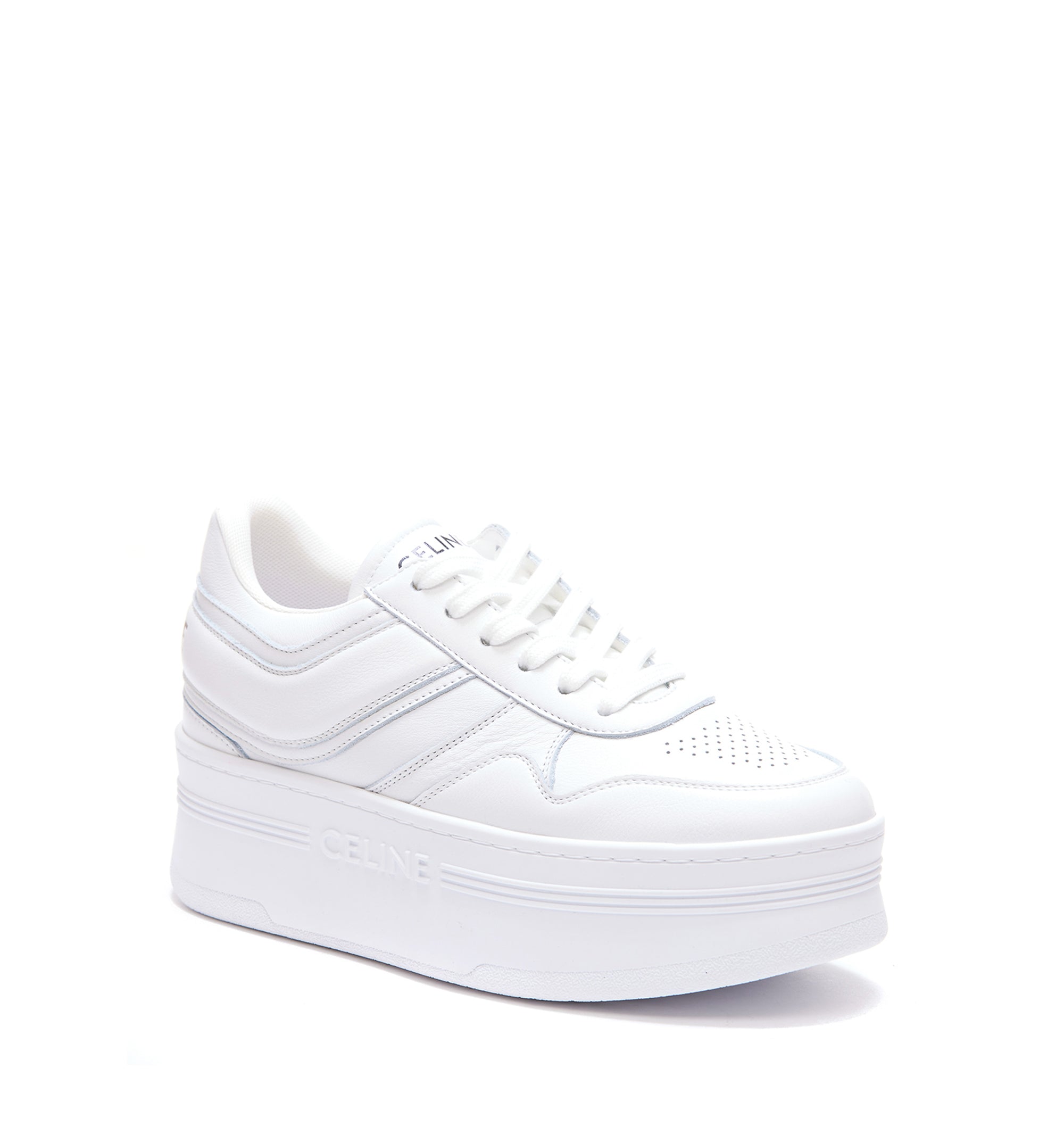 Block Sneakers With Wedge Outsole In Calfskin