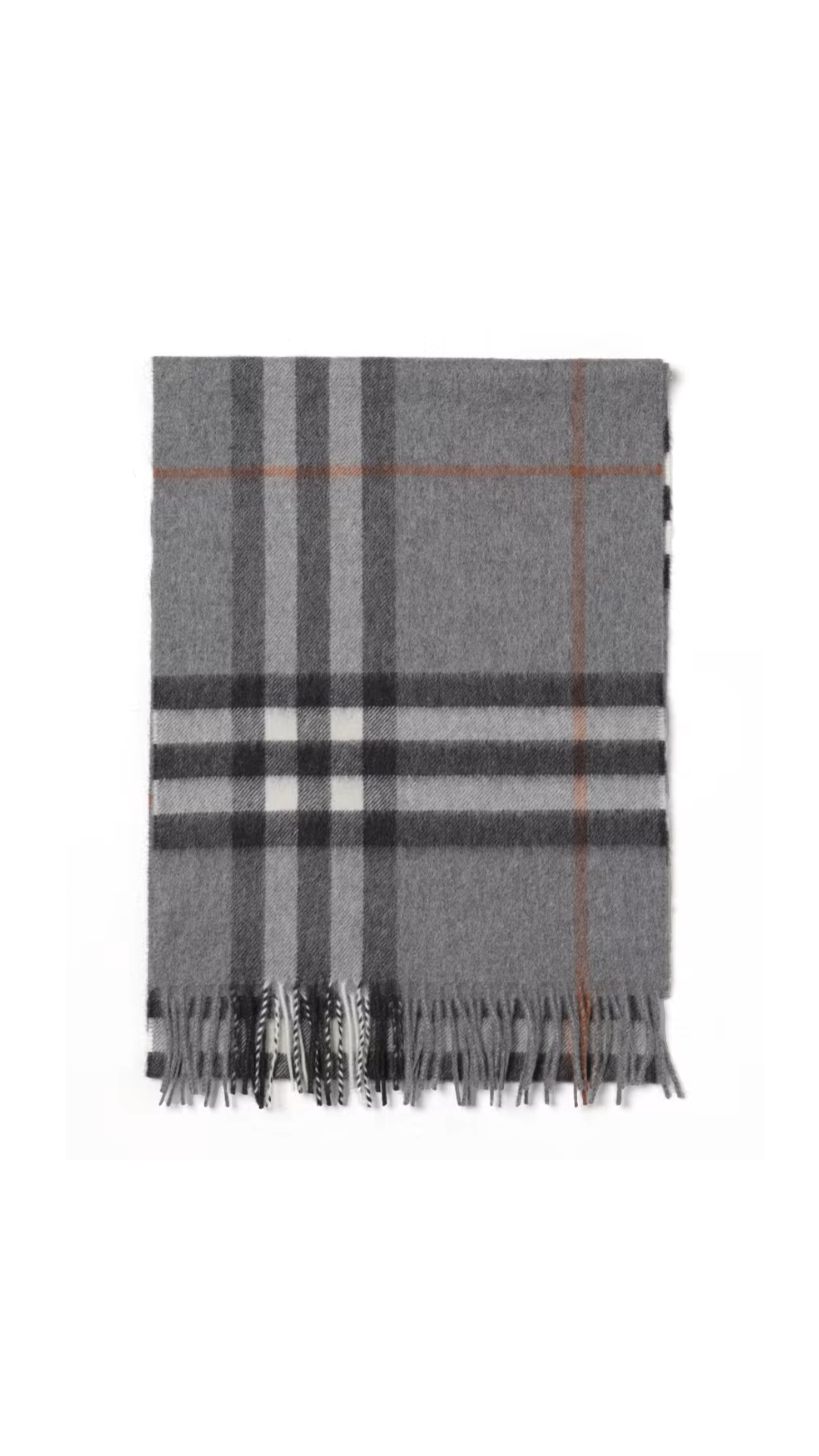 Check Cashmere Scarf - Grey