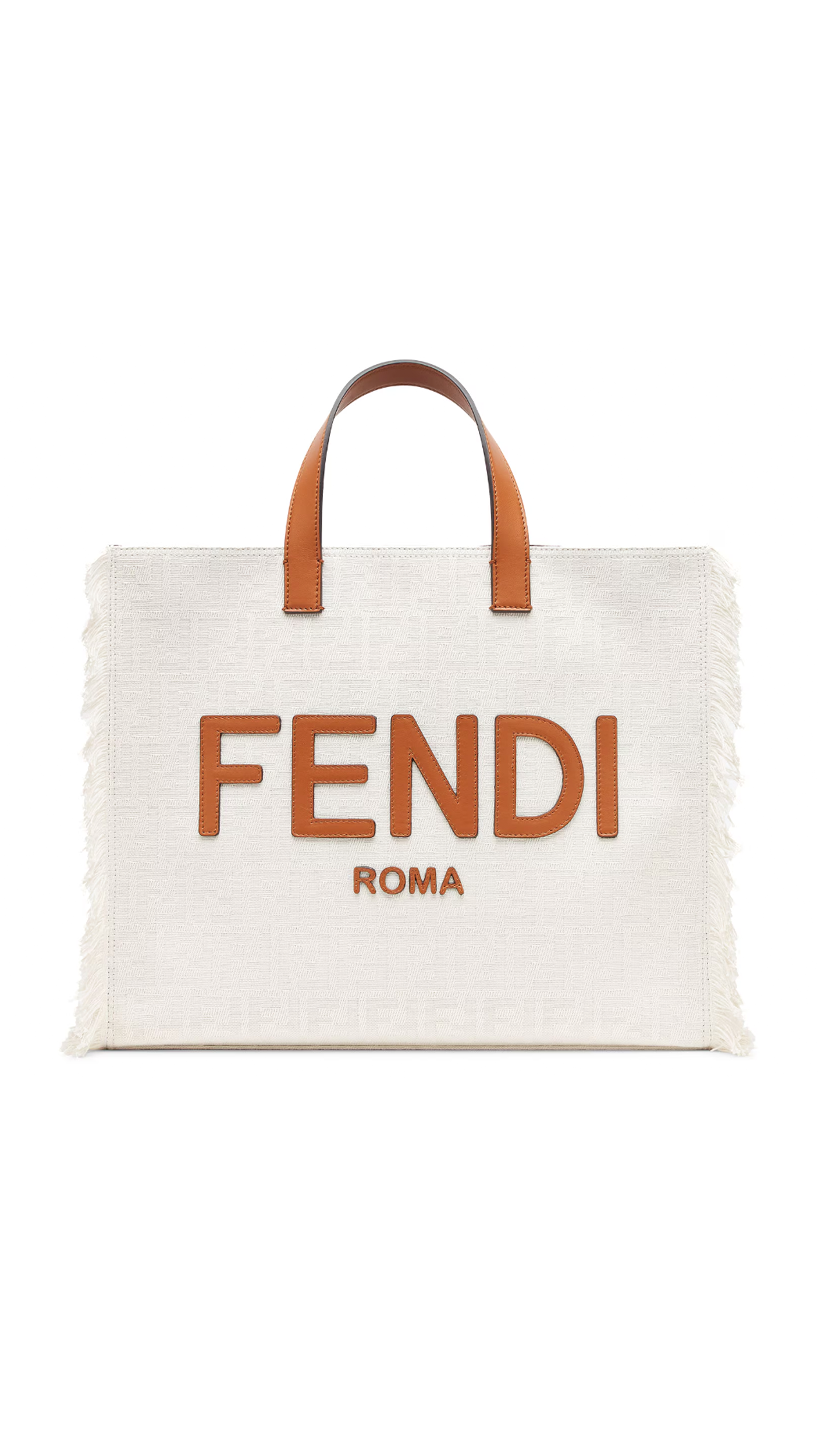 FF Fringed Shopper - White/Brown