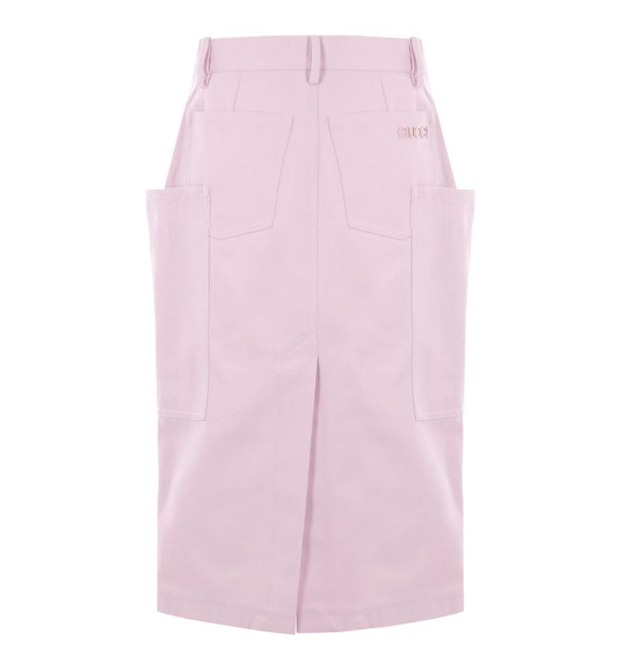 Canvas Midi Skirt With Logo Embroidery