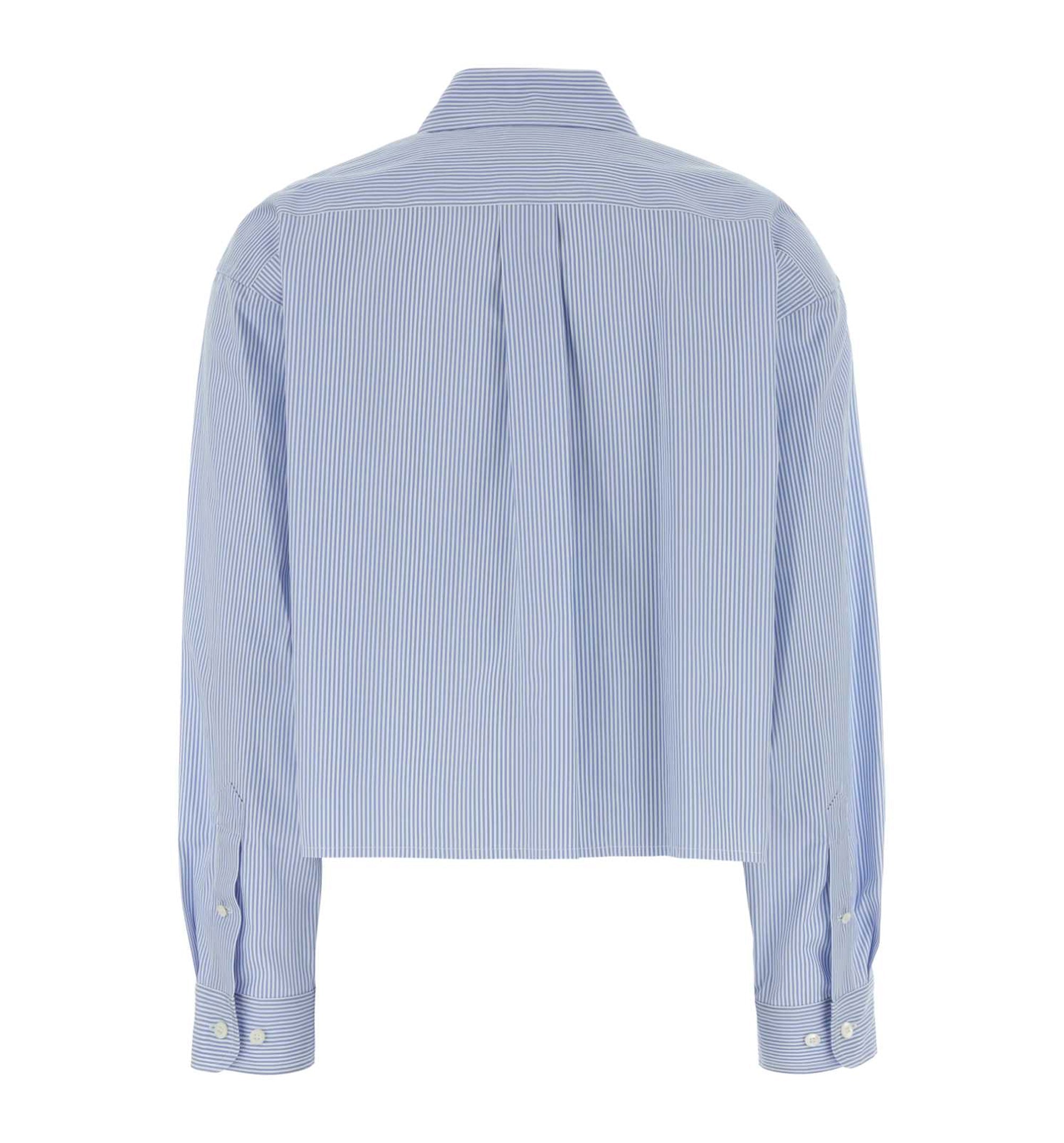 Striped Cropped Cotton Poplin Shirt
