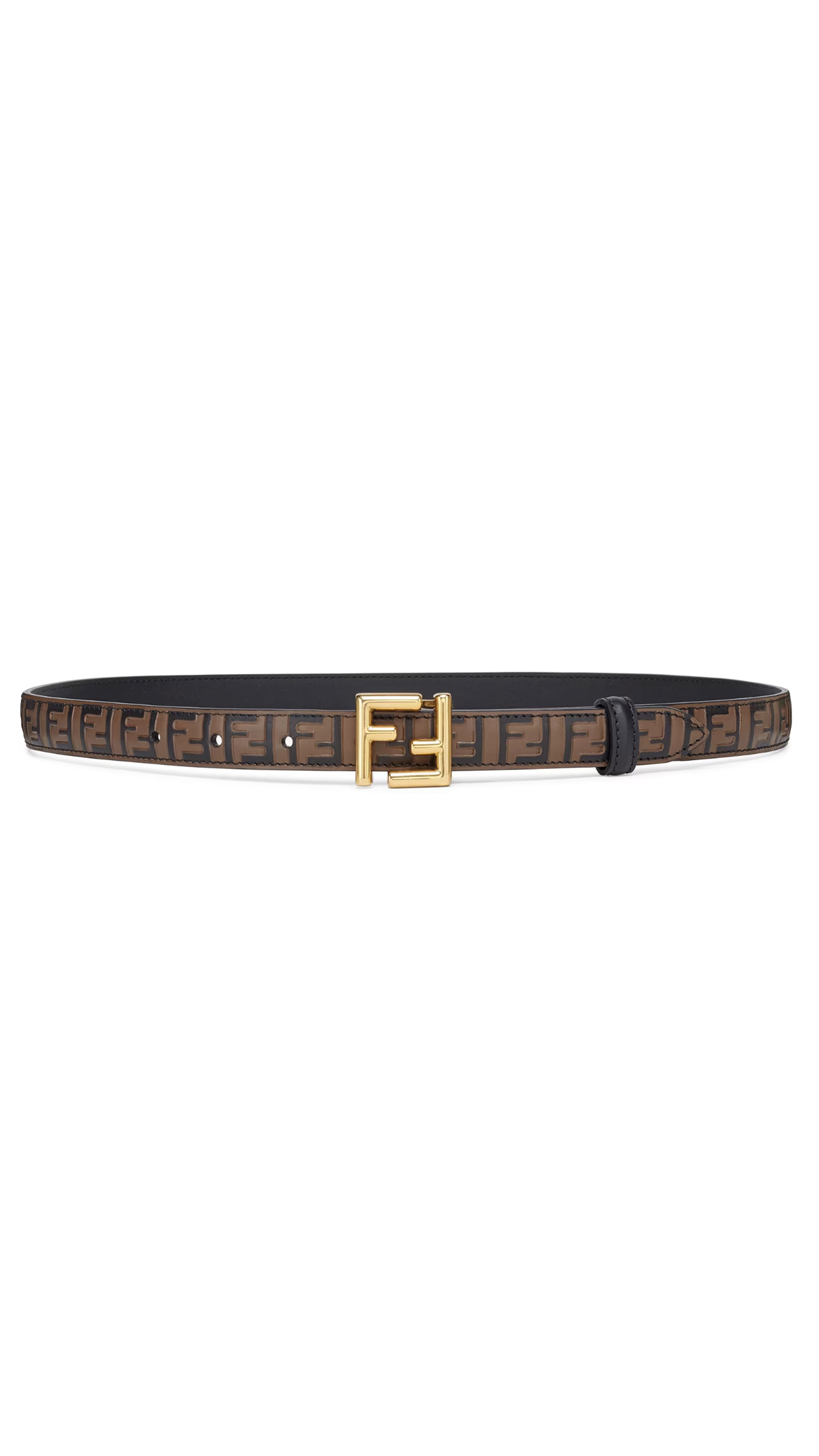 FF Embossed Thin Belt - Brown