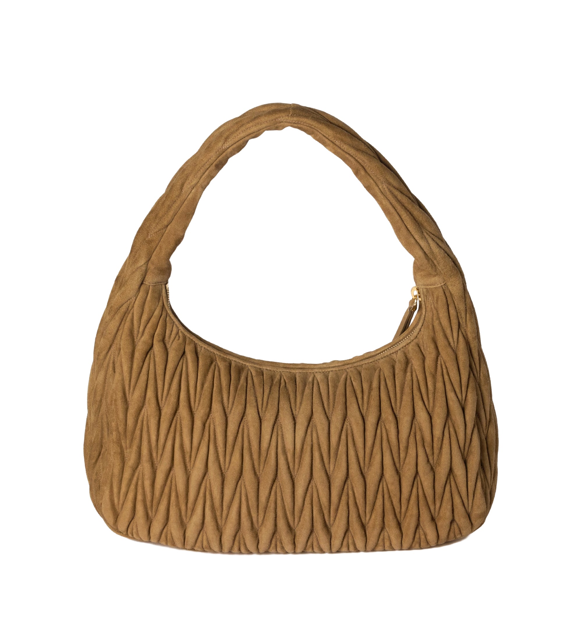 Wander Matelassé Suede Shoulder Bag