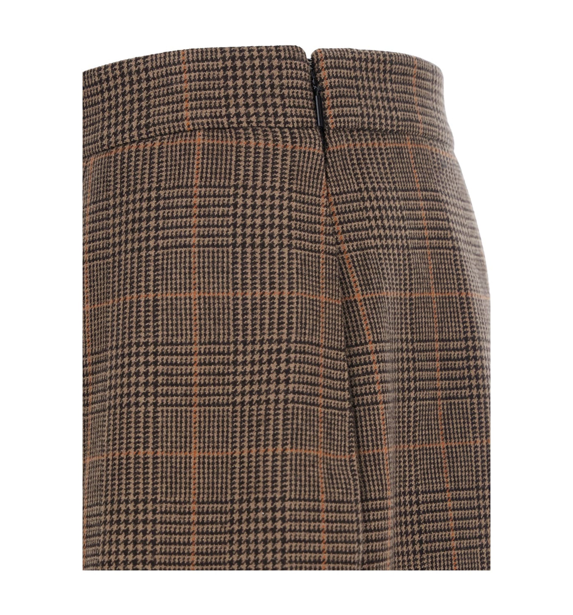 Midi Skirt In Prince Of Wales Wool And Cashmere