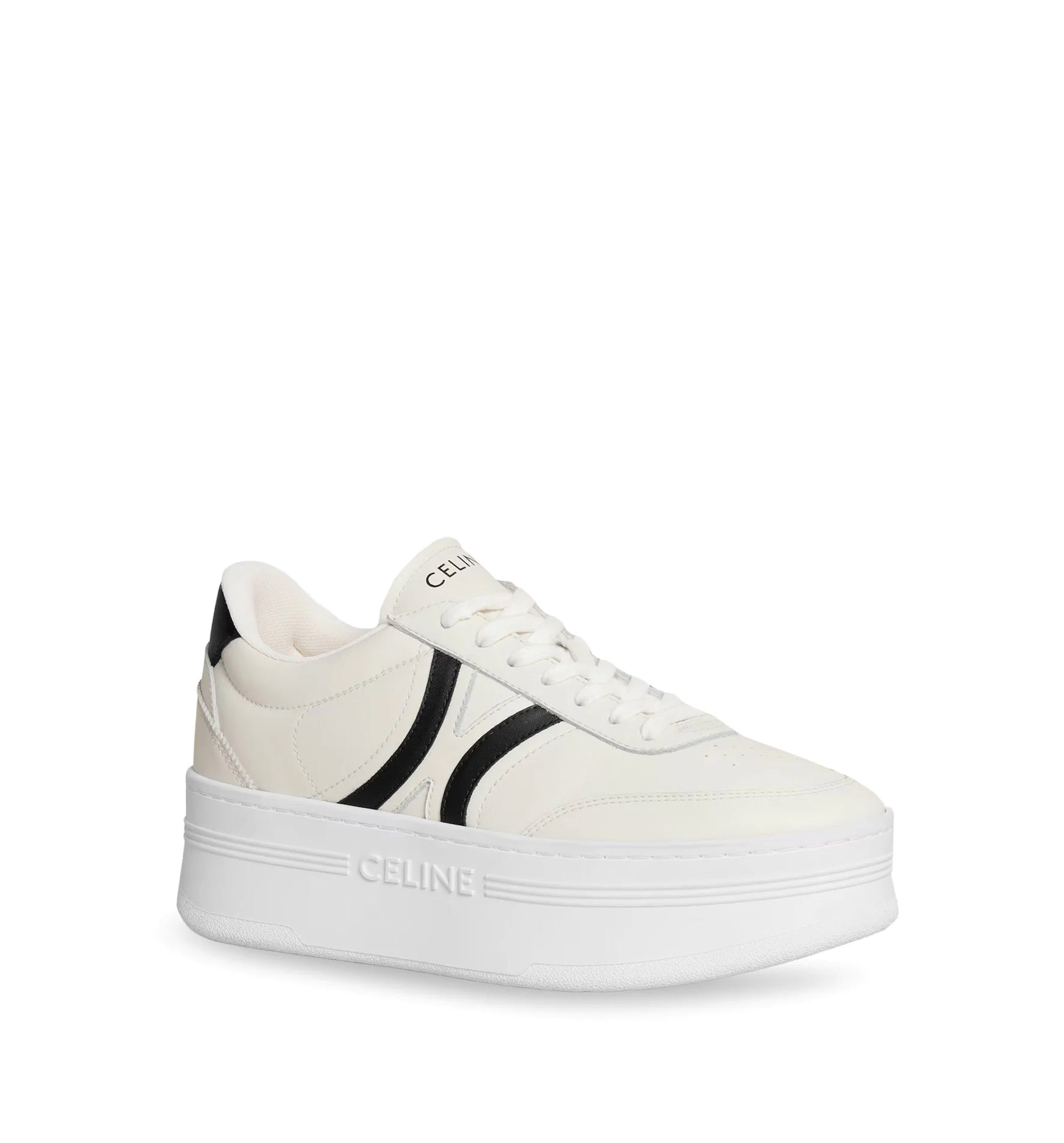 Block Sneakers With Back Triomphe And Wedge Outsole In Calfskin