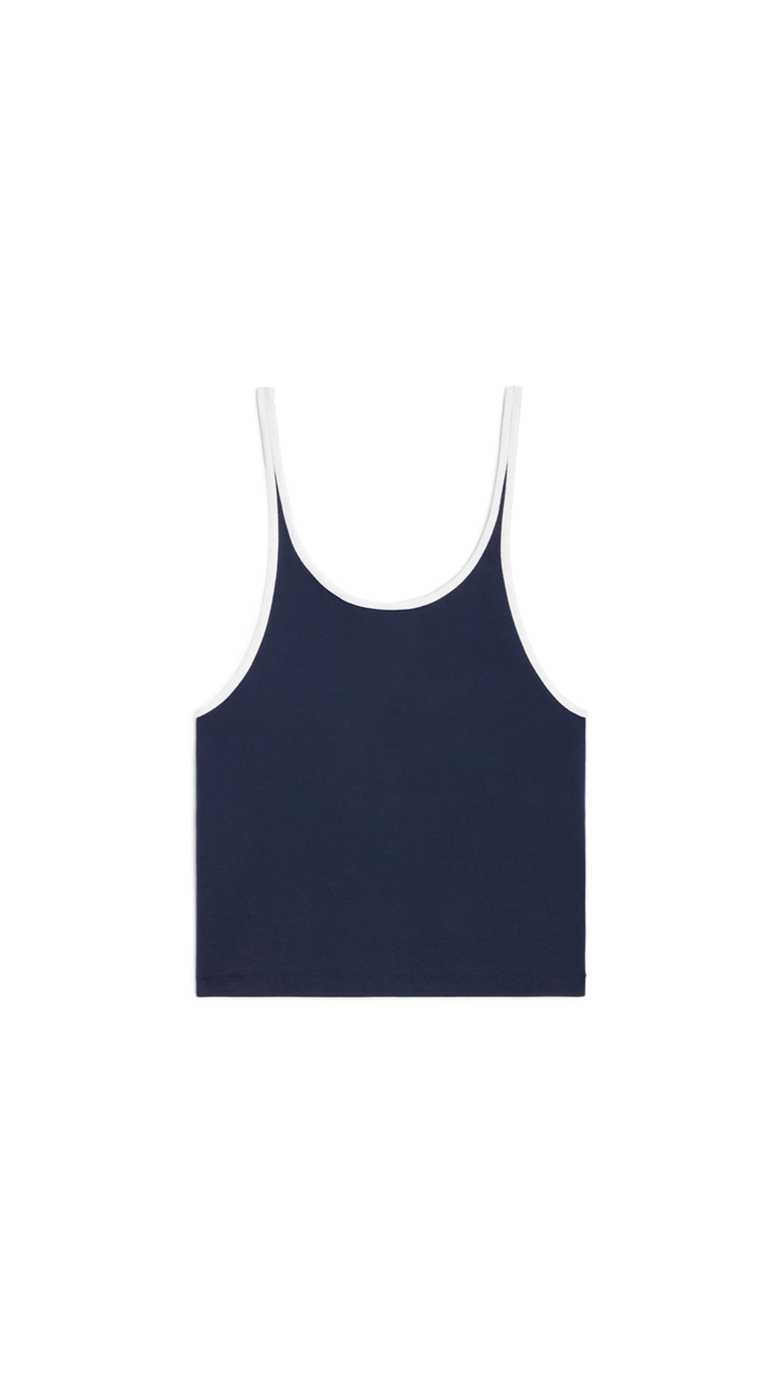 Jersey Cotton Tank Top - Navy/White