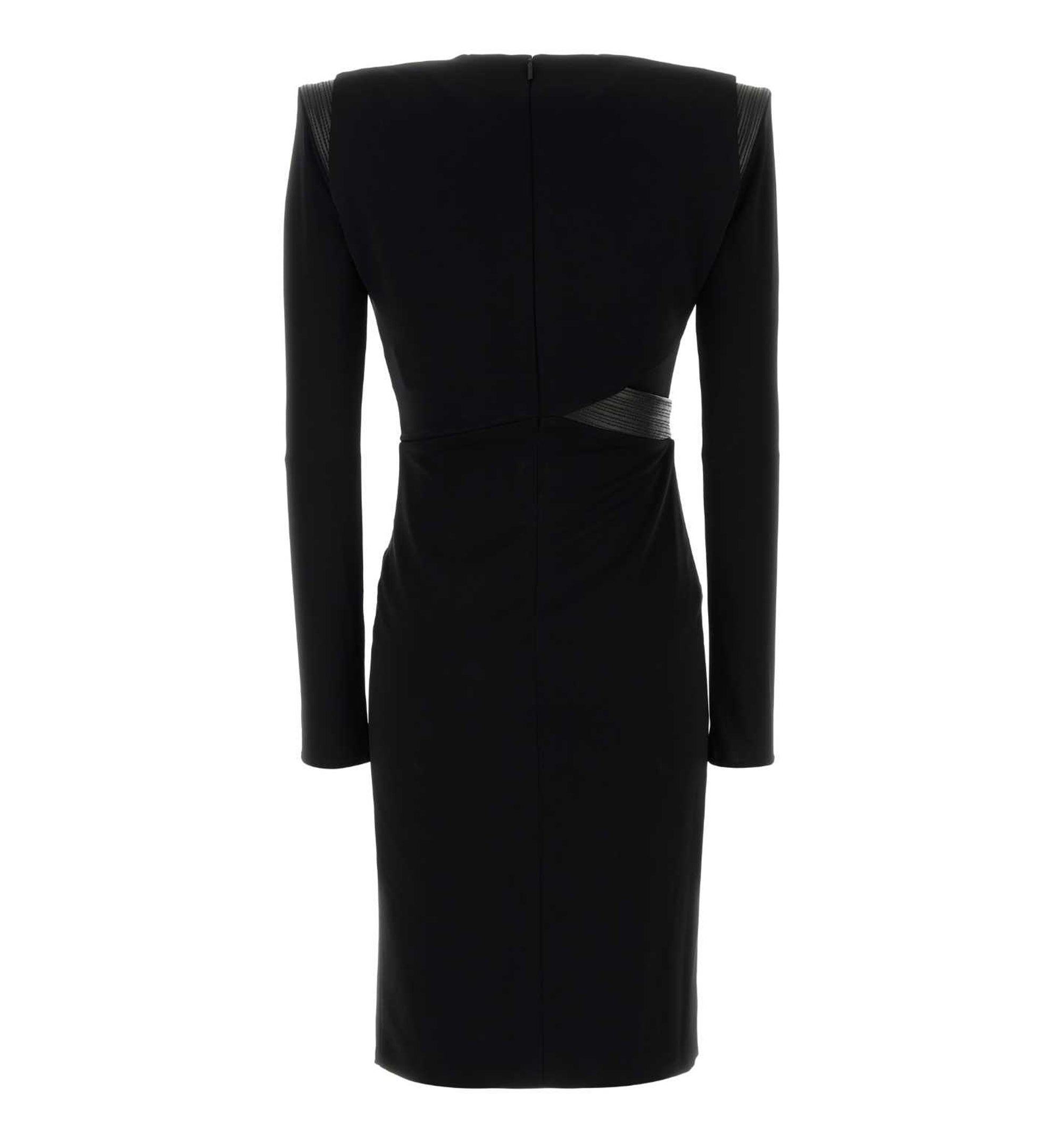 Deep V-Neck Crêpe Mini Dress