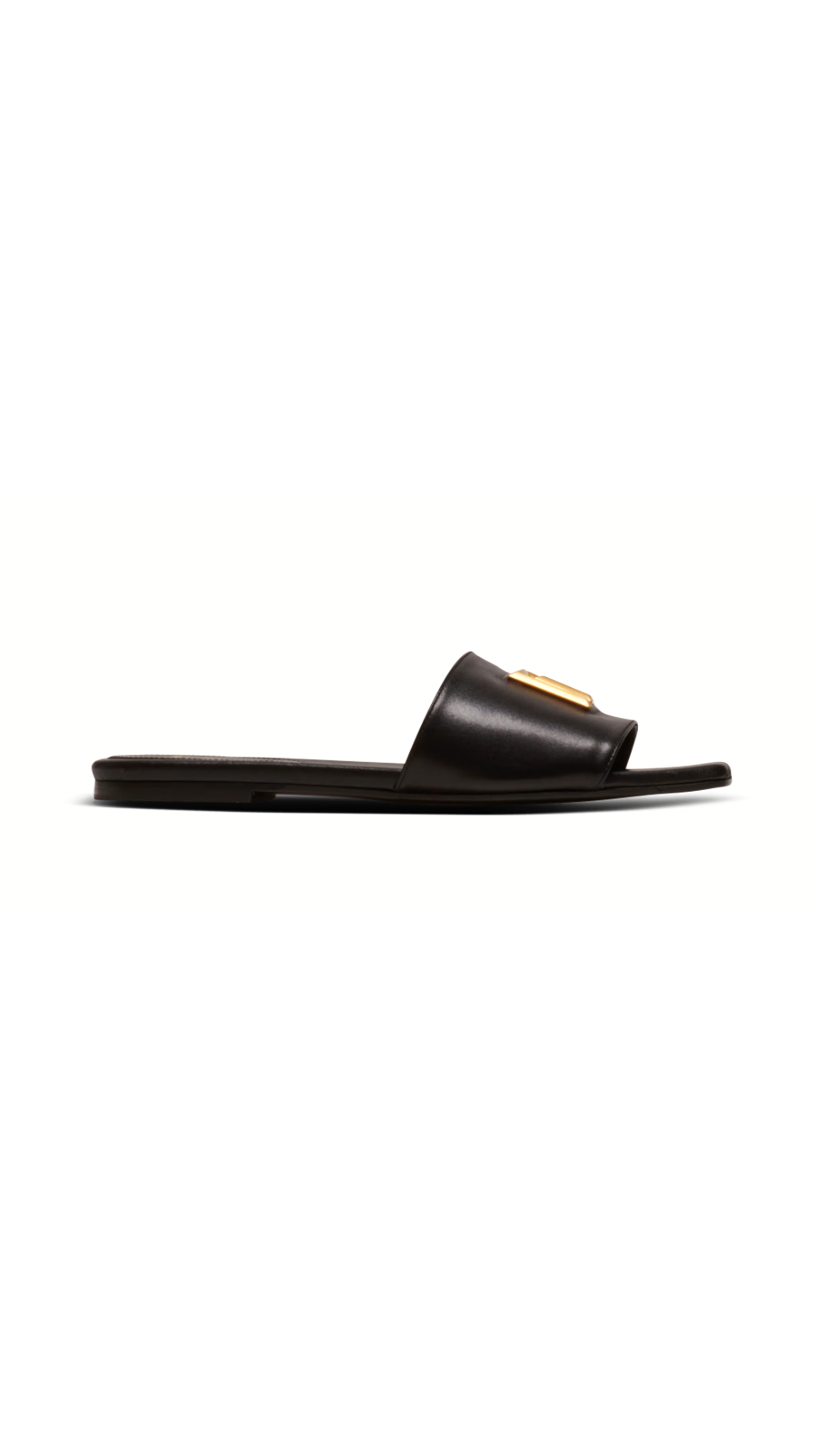 Dafne Smooth Calfskin Leather Mule - Black