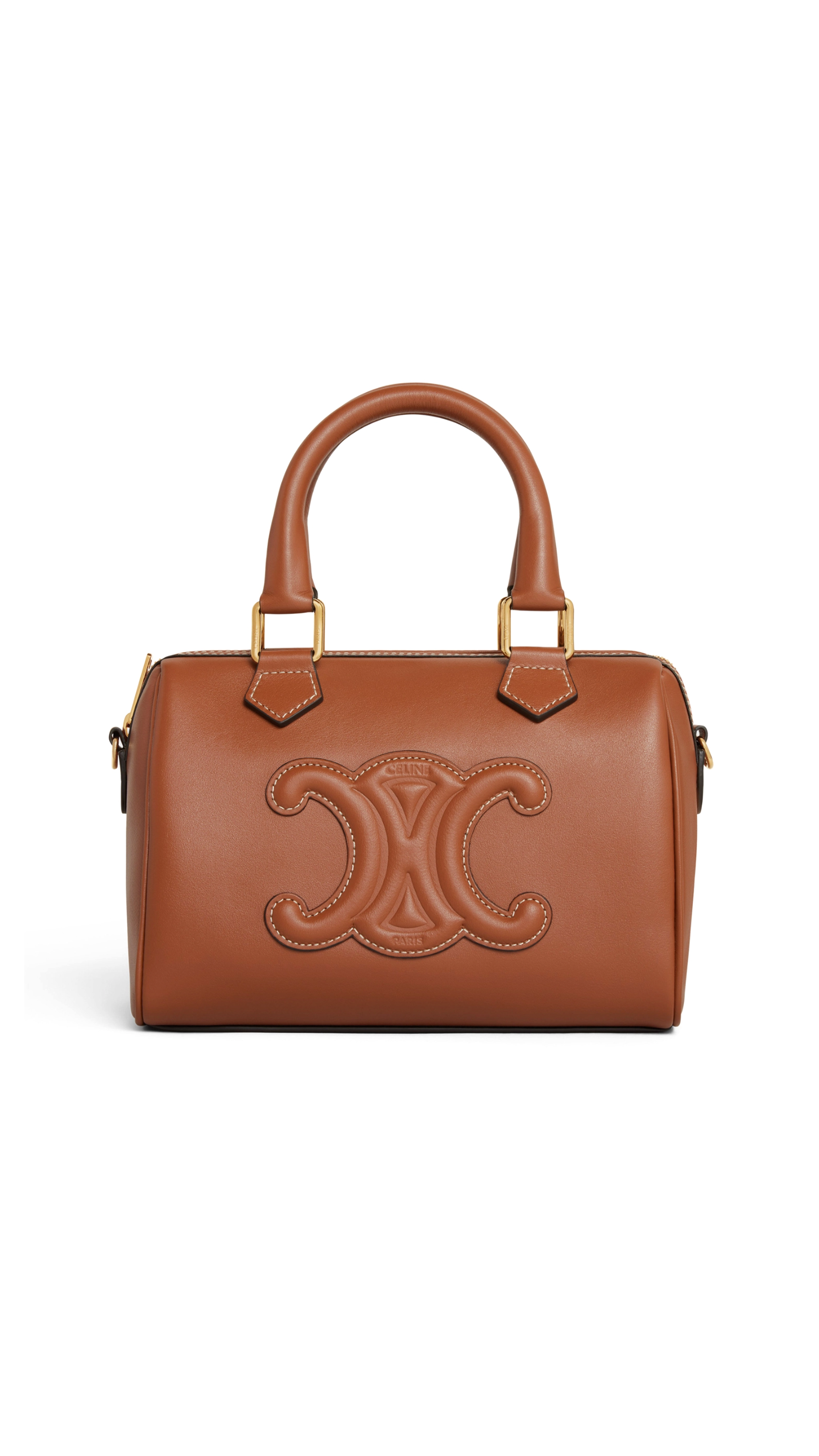 Small Boston Cuir Triomphe in Smooth Calfskin - Tan