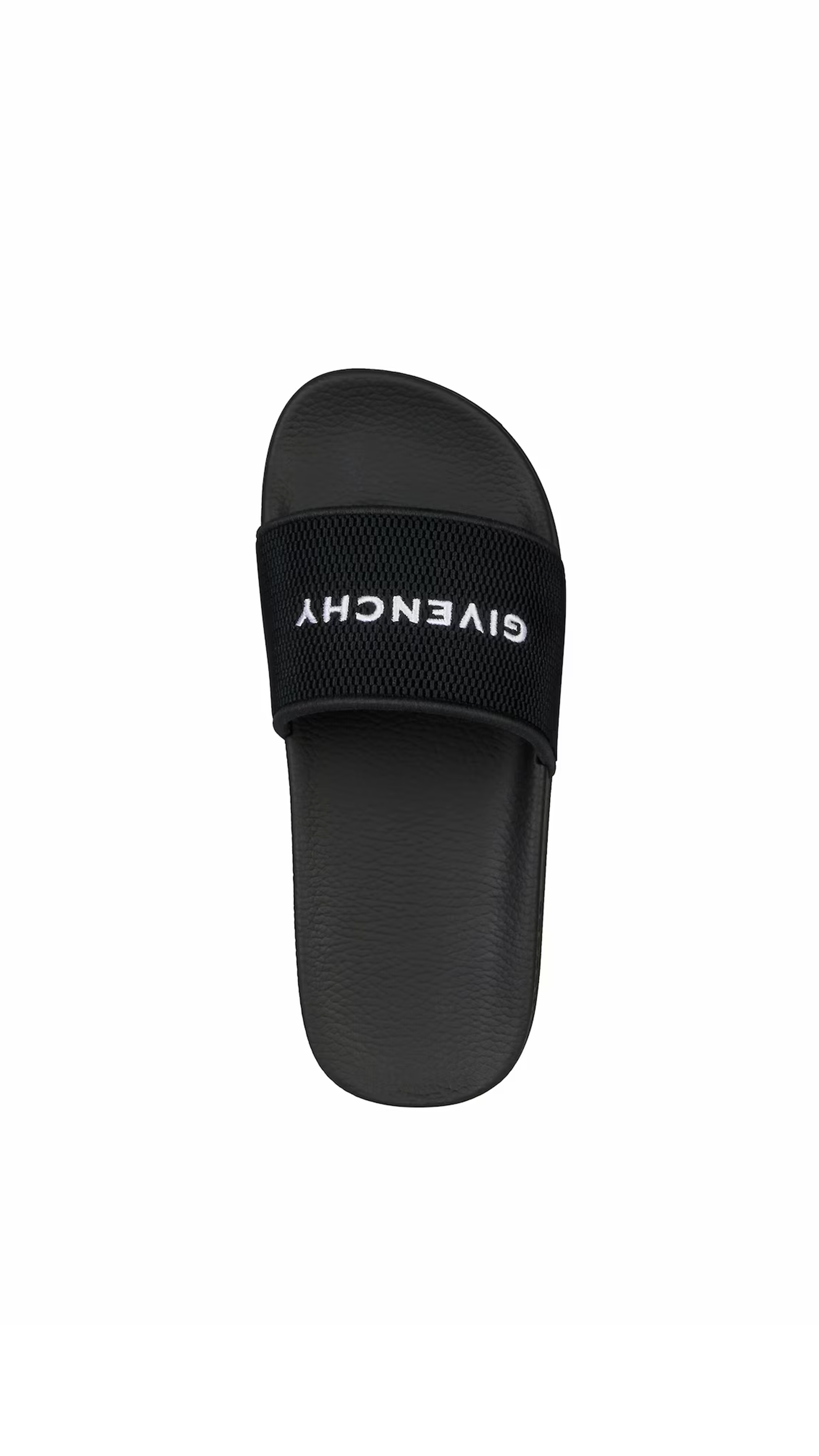 Slide Flat Sandals in Rubber - Black/White