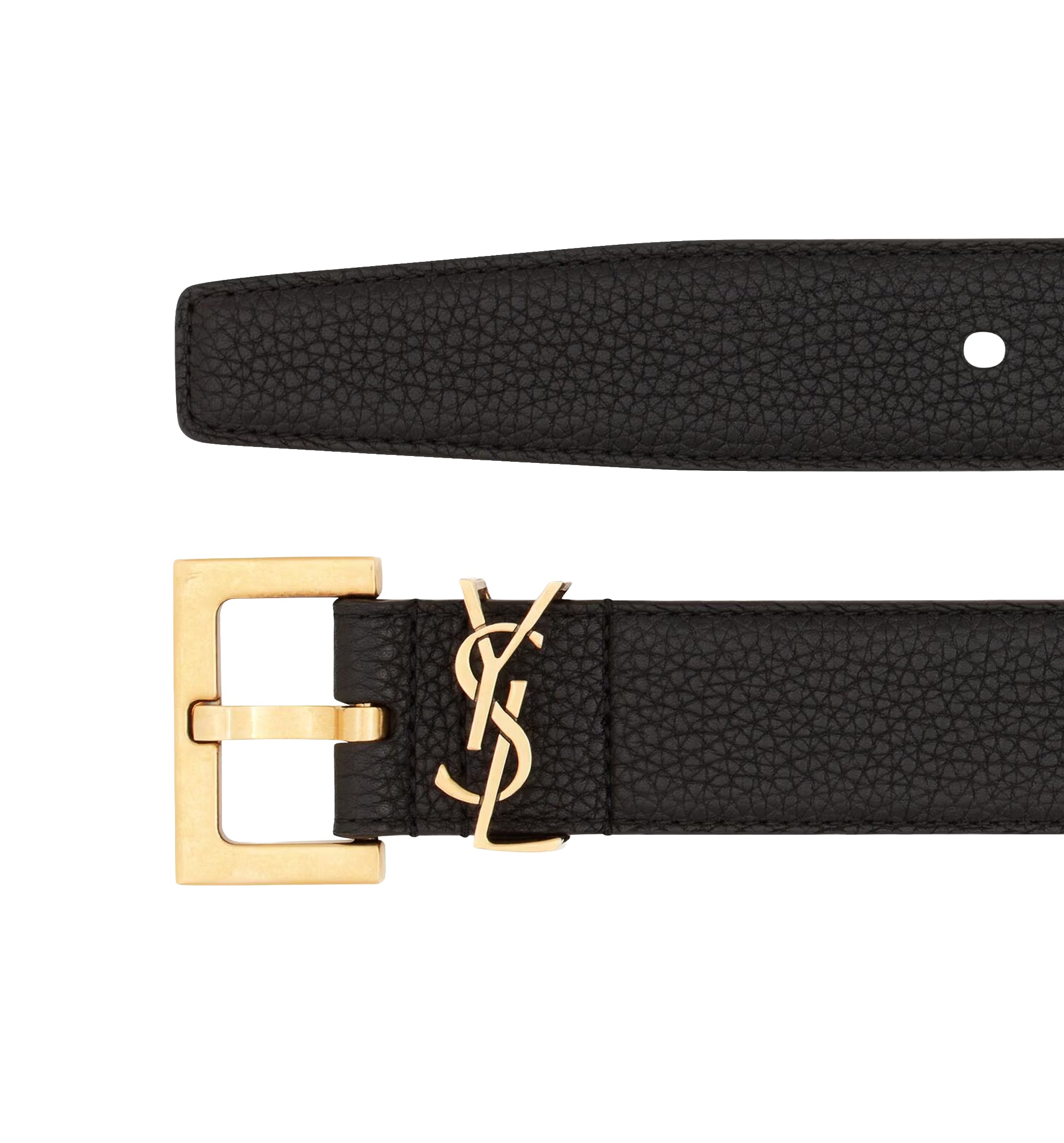 Cassandre Belt With Square Buckle In Grained Leather