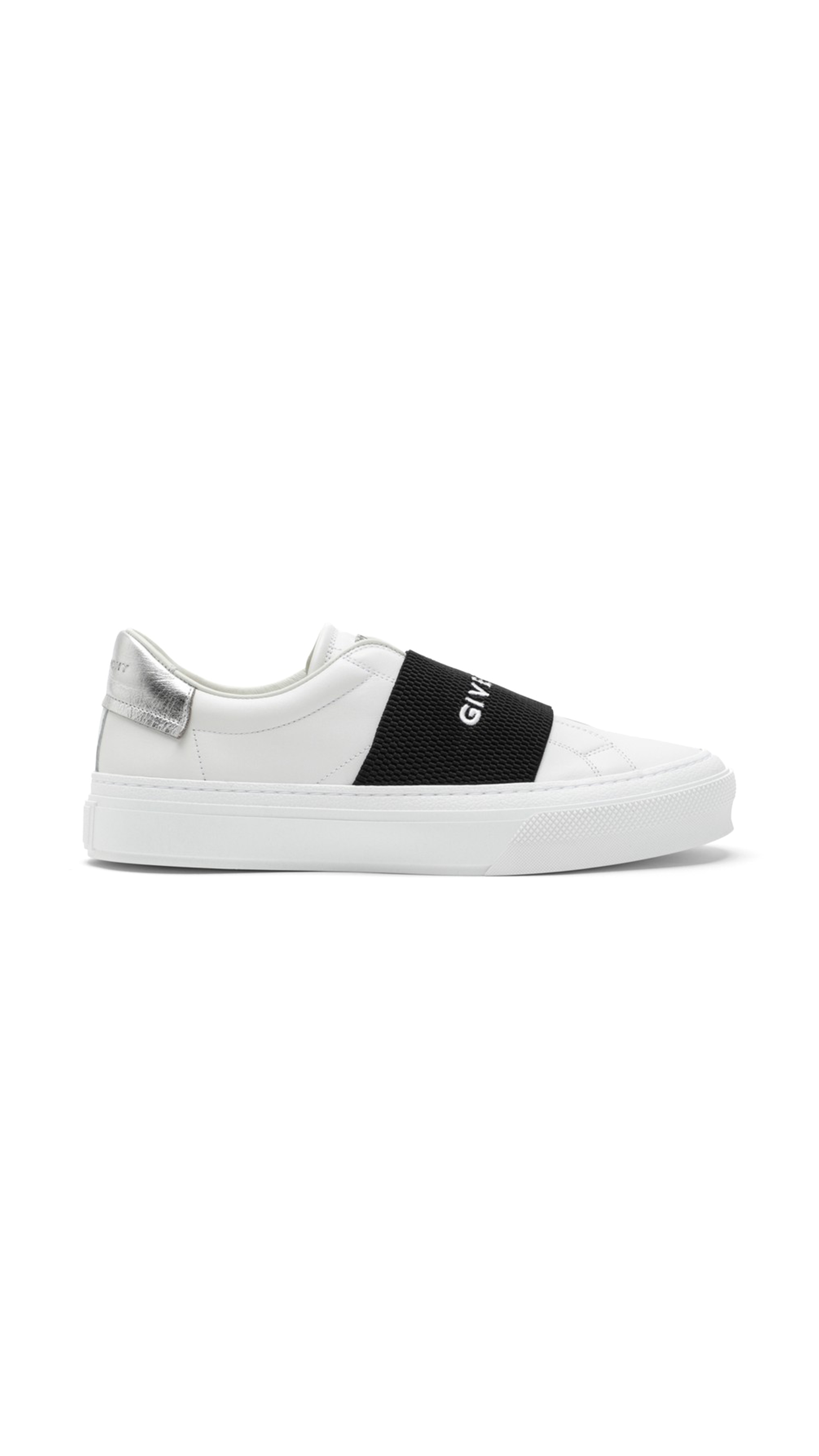 City Sport Sneaker with Logo Strap - White/Black/Silver