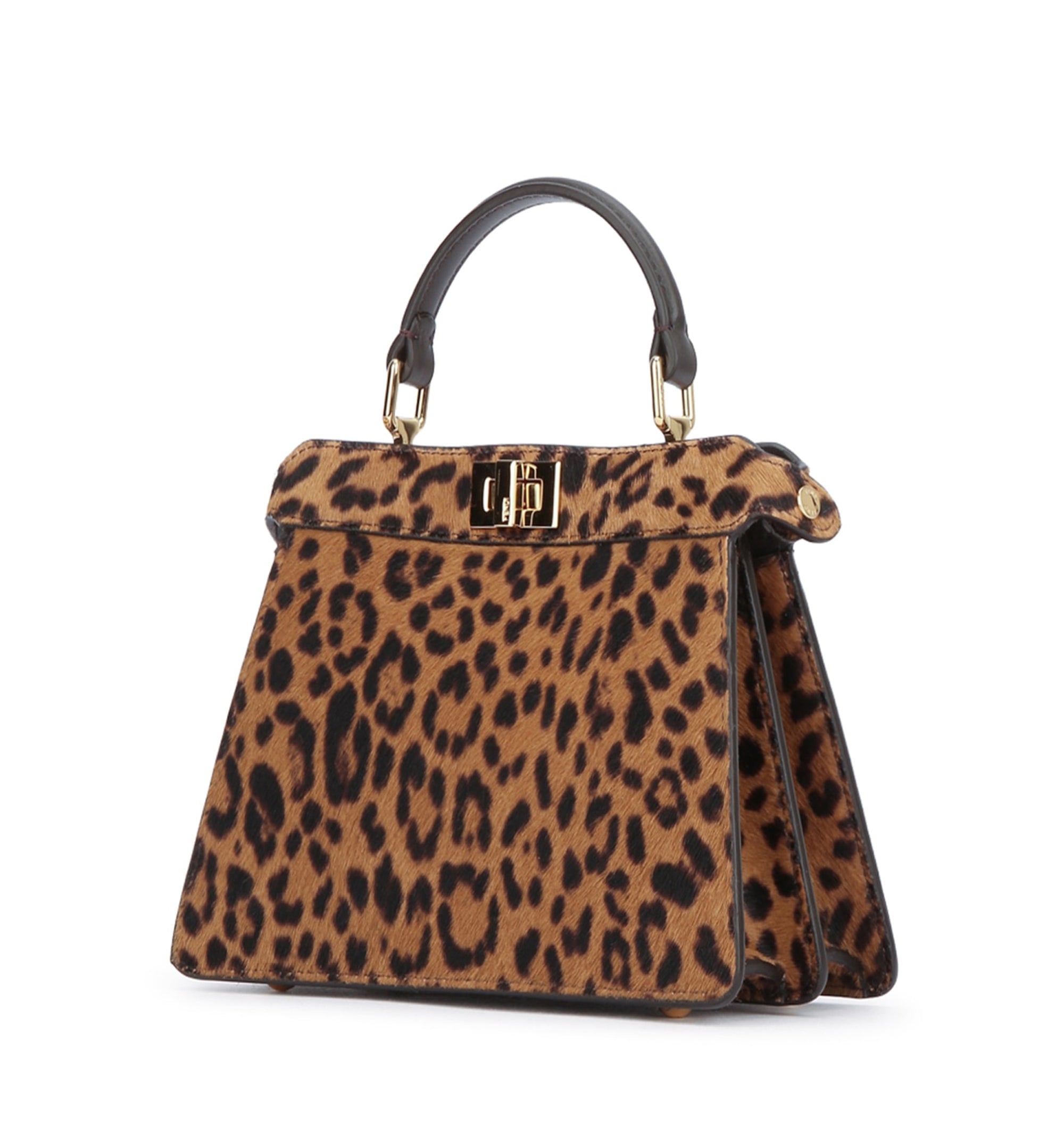 Peekaboo ISeeU Petite Leather Bag With Fendi Leo Print