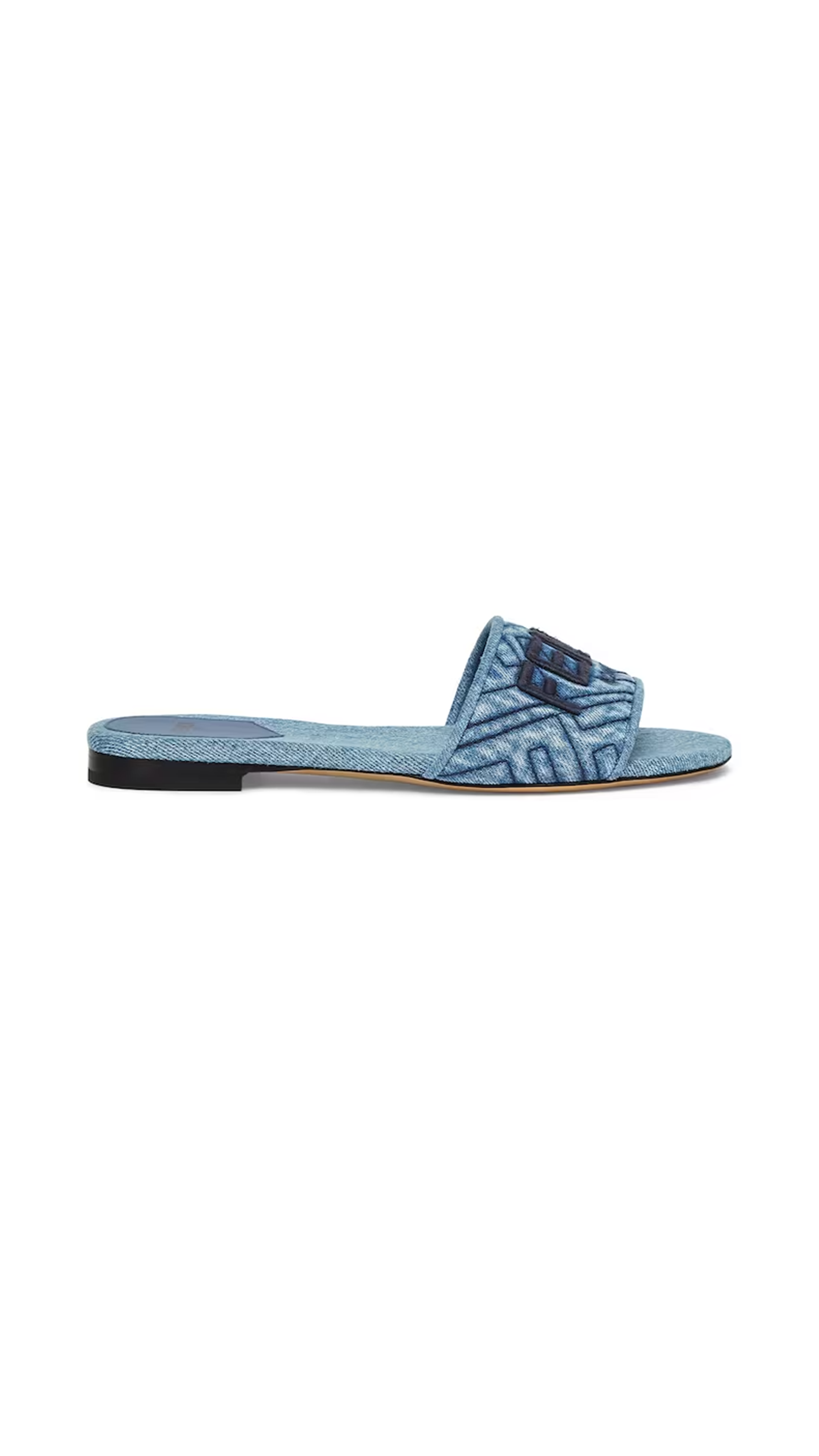 Signature Denim Slides - Blue