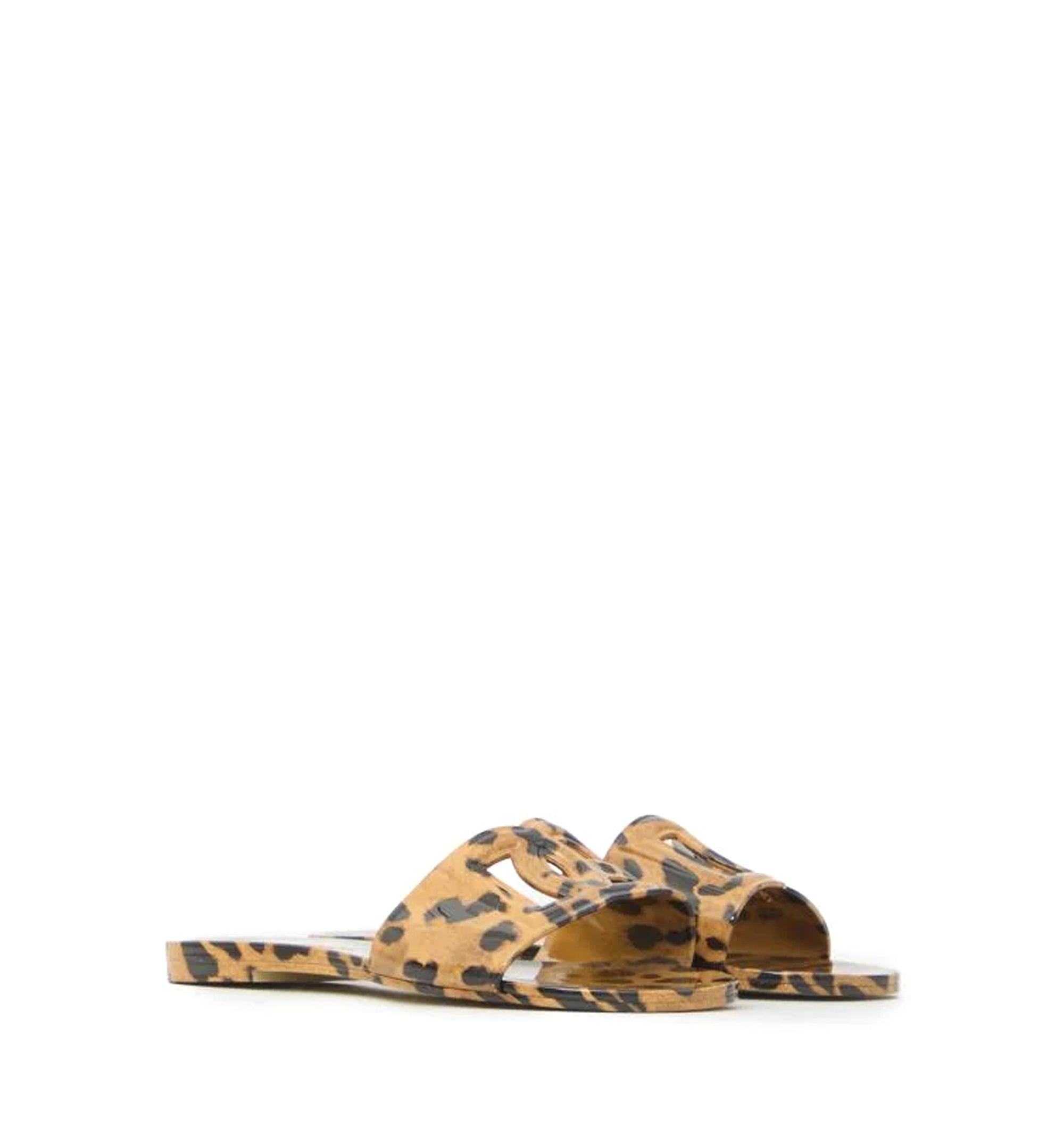 Leo-Print Rubber Beachwear Slides