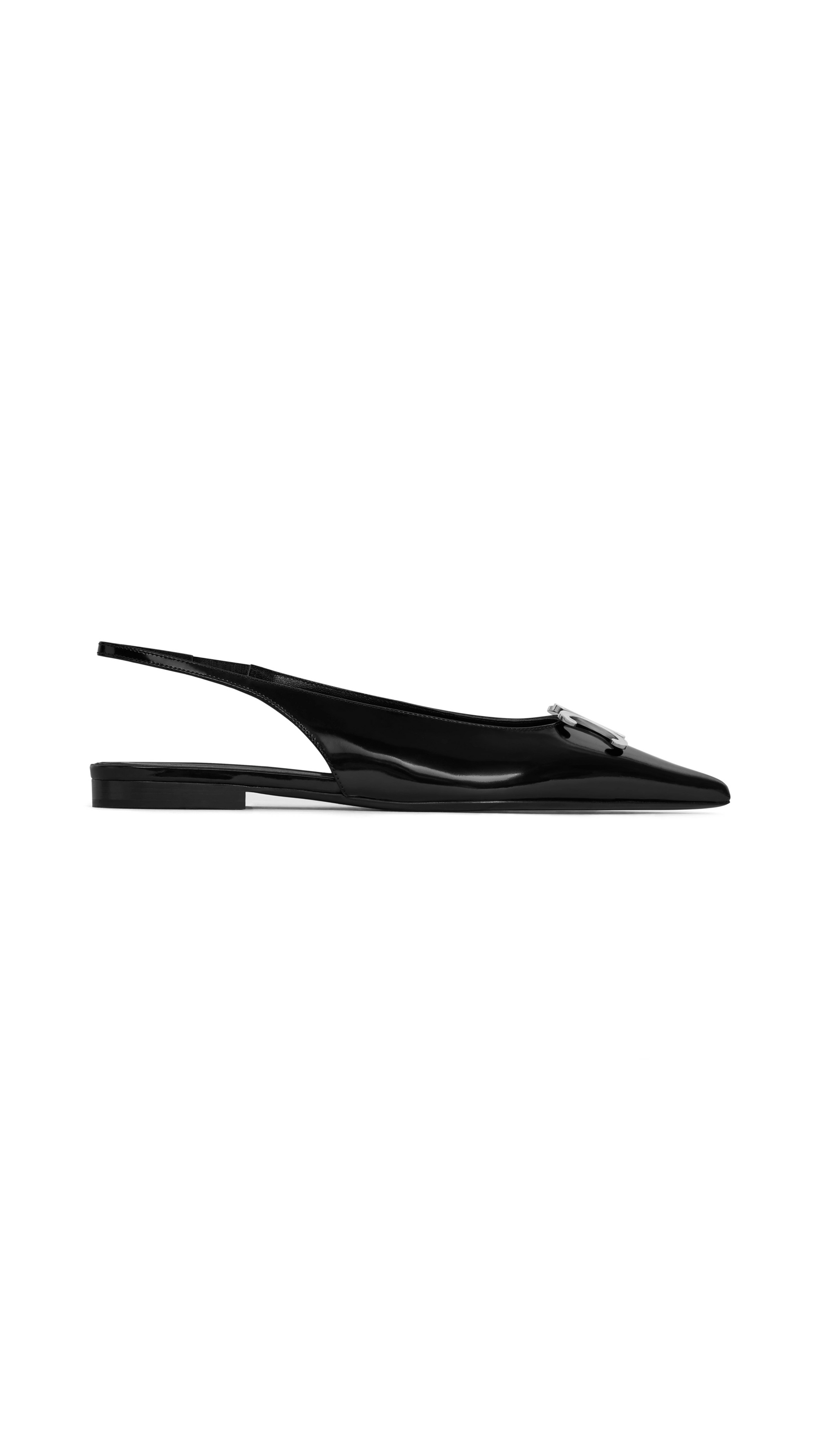 Alma Triomphe Flat Singback in Glossy Calfskin - Black – Amuze