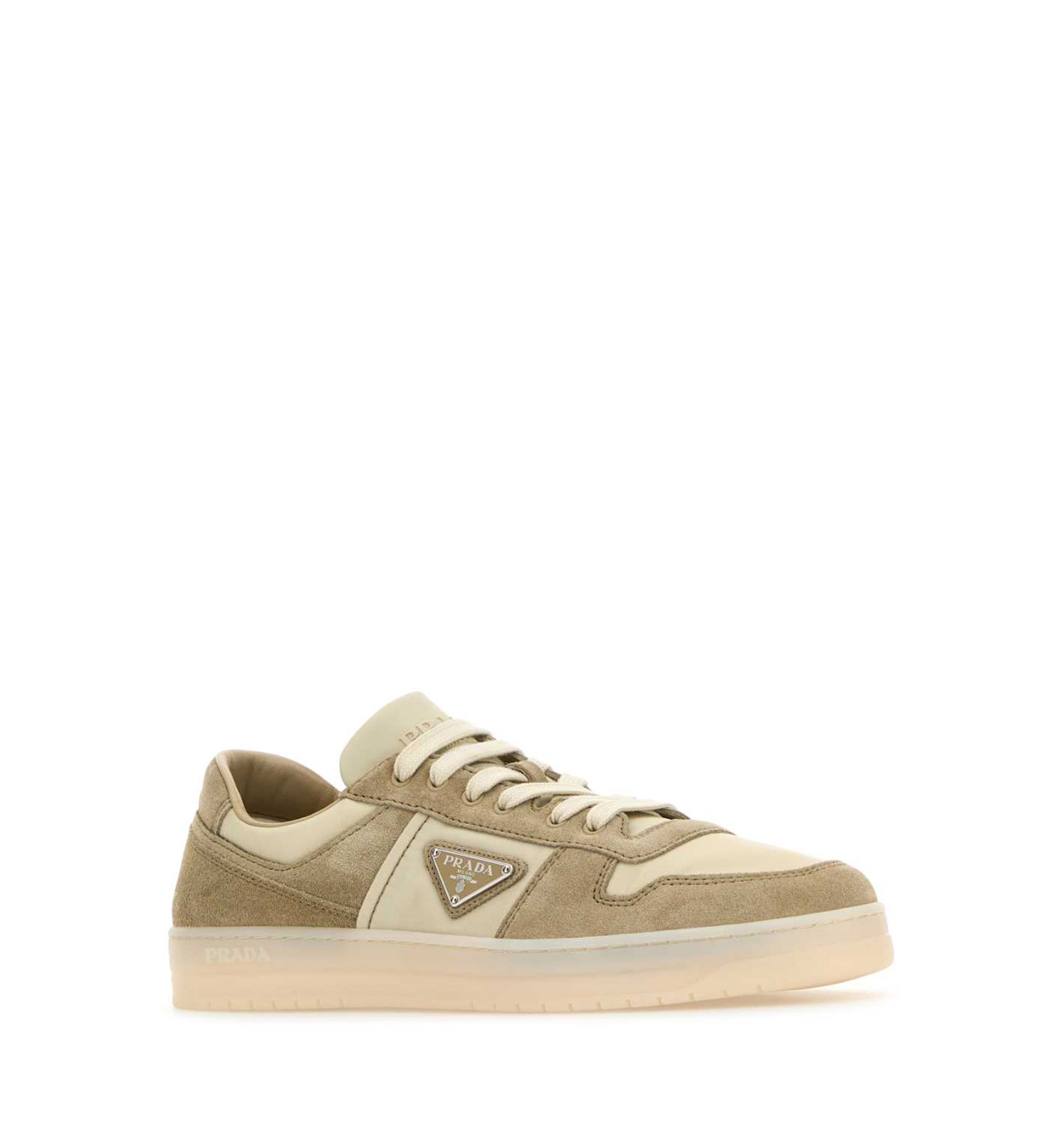 Two-Tone Canvas And Suede Downtown Sneakers