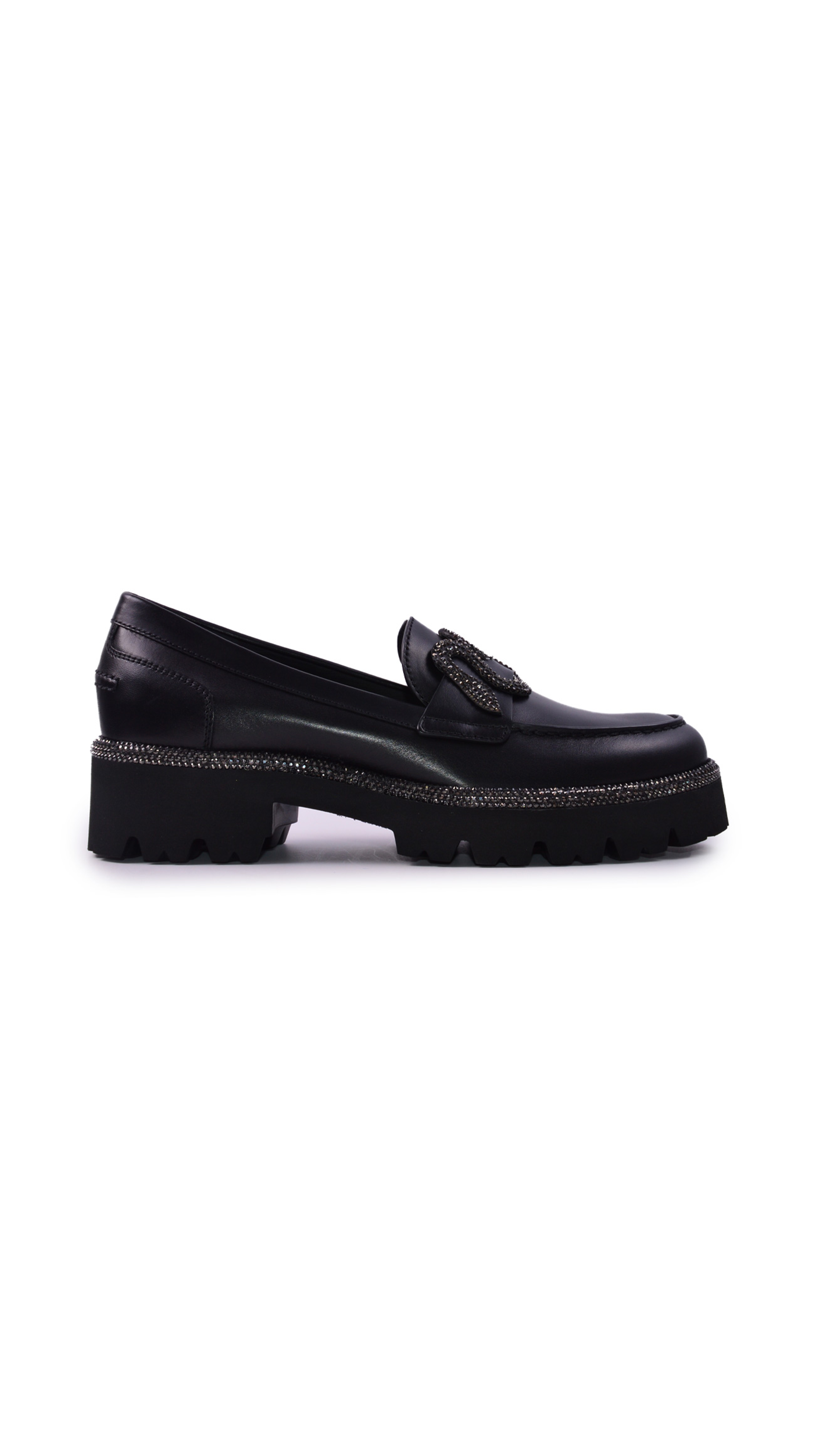 New Cleo Crystal Loafers - Black