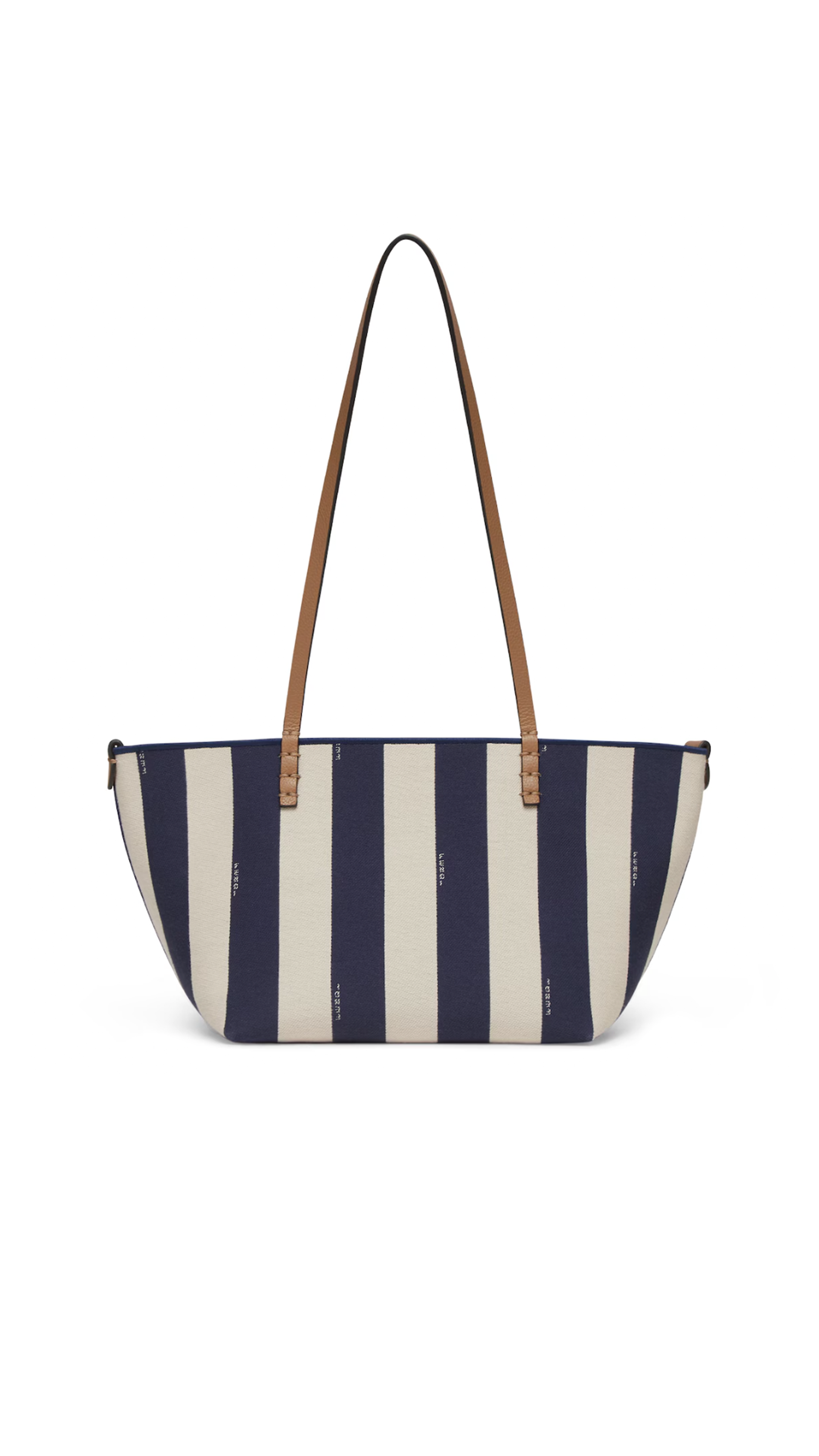 Small Roll Striped Tote - Navy/White