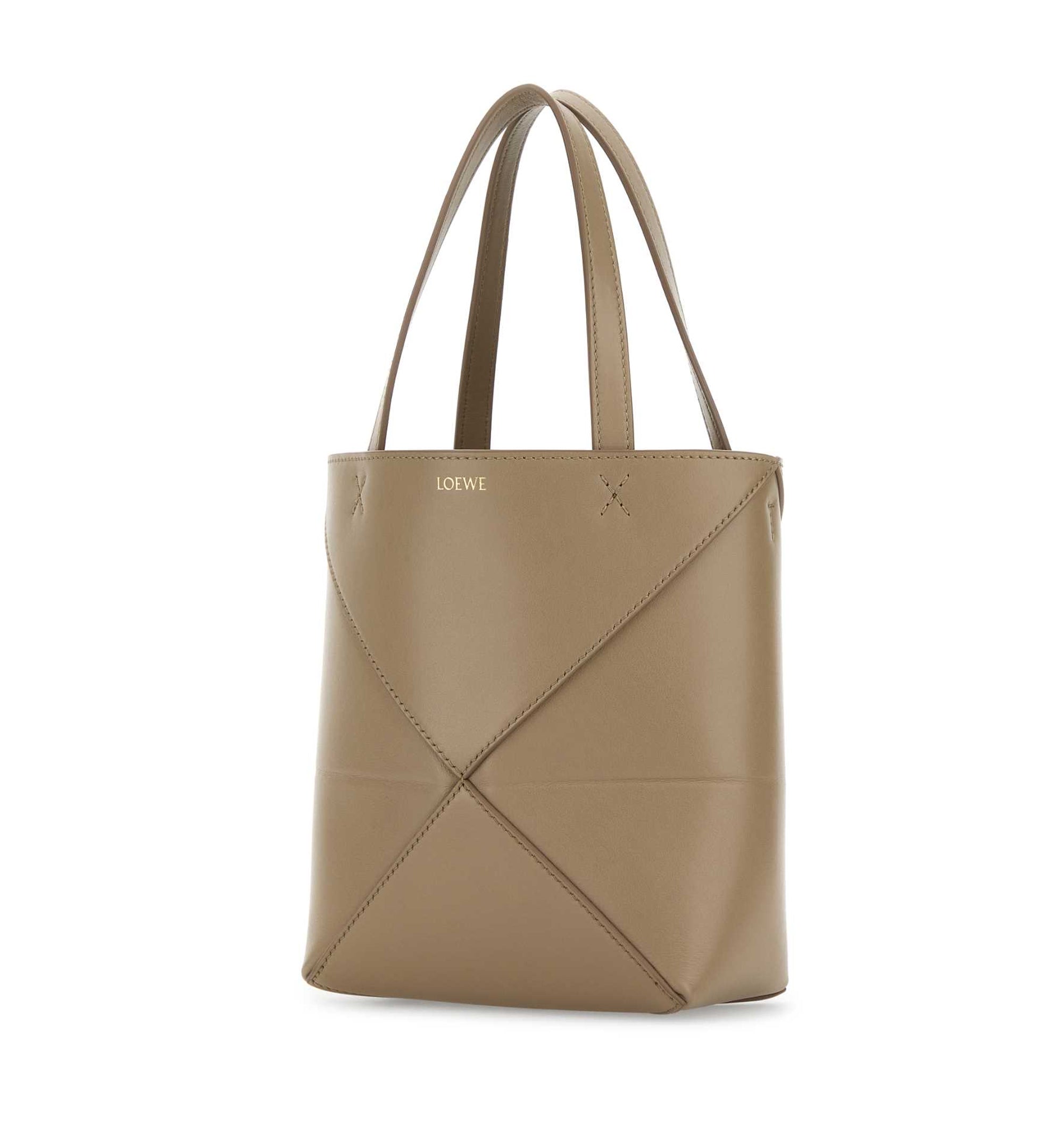 Mini Puzzle Fold Tote In Shiny Calfskin
