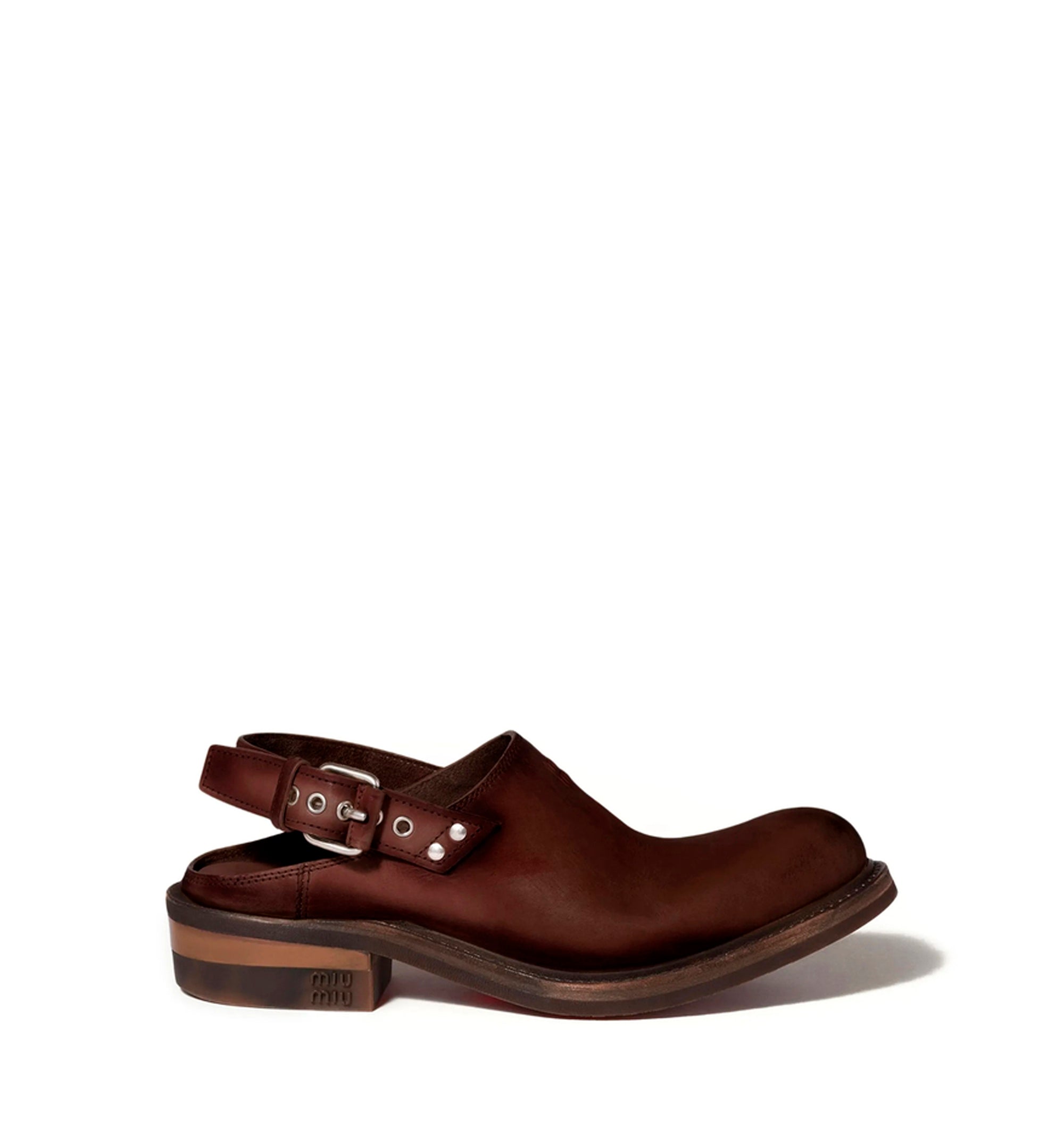Foule leather mules