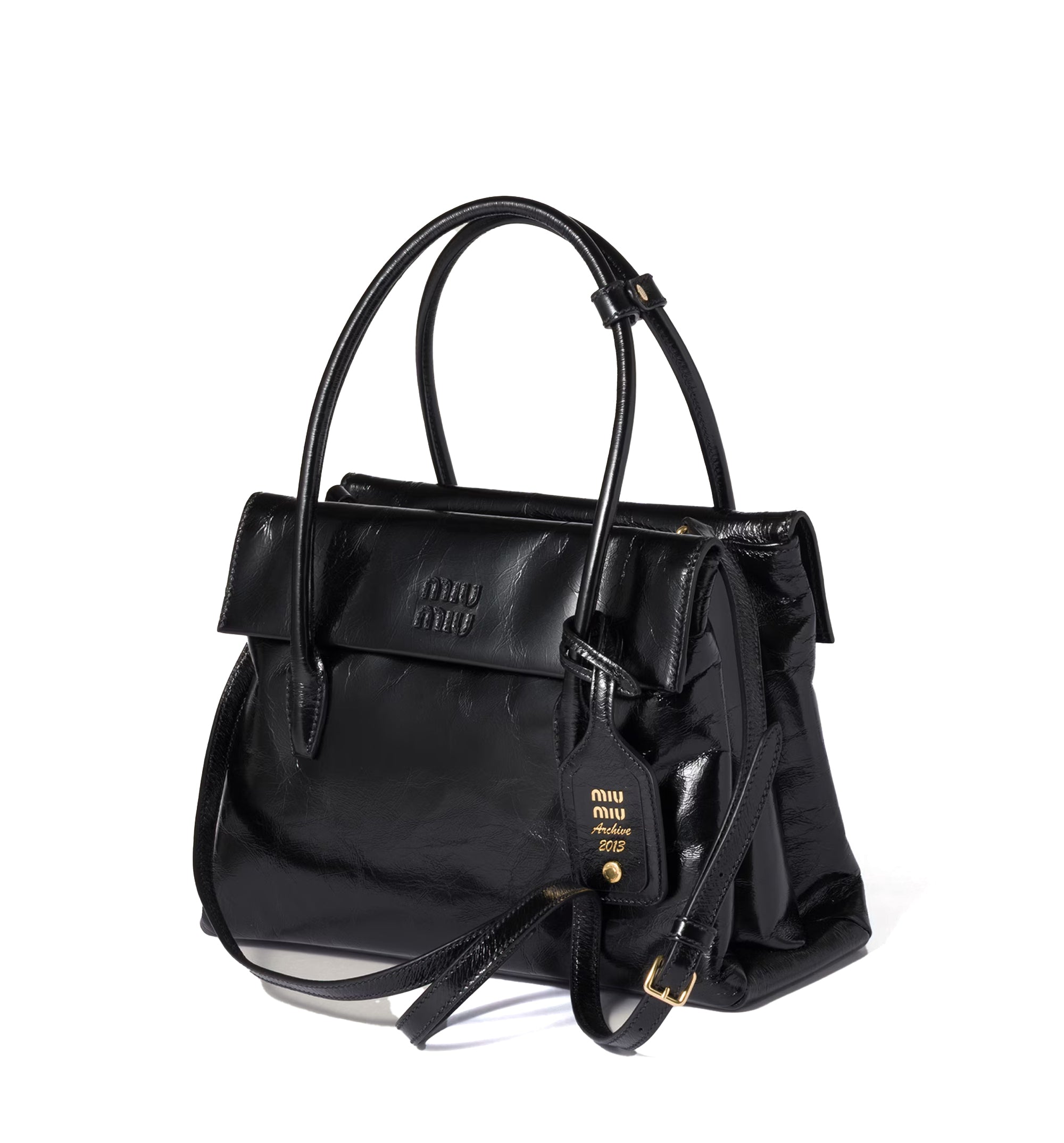 Solitaire Shiny Leather Bag