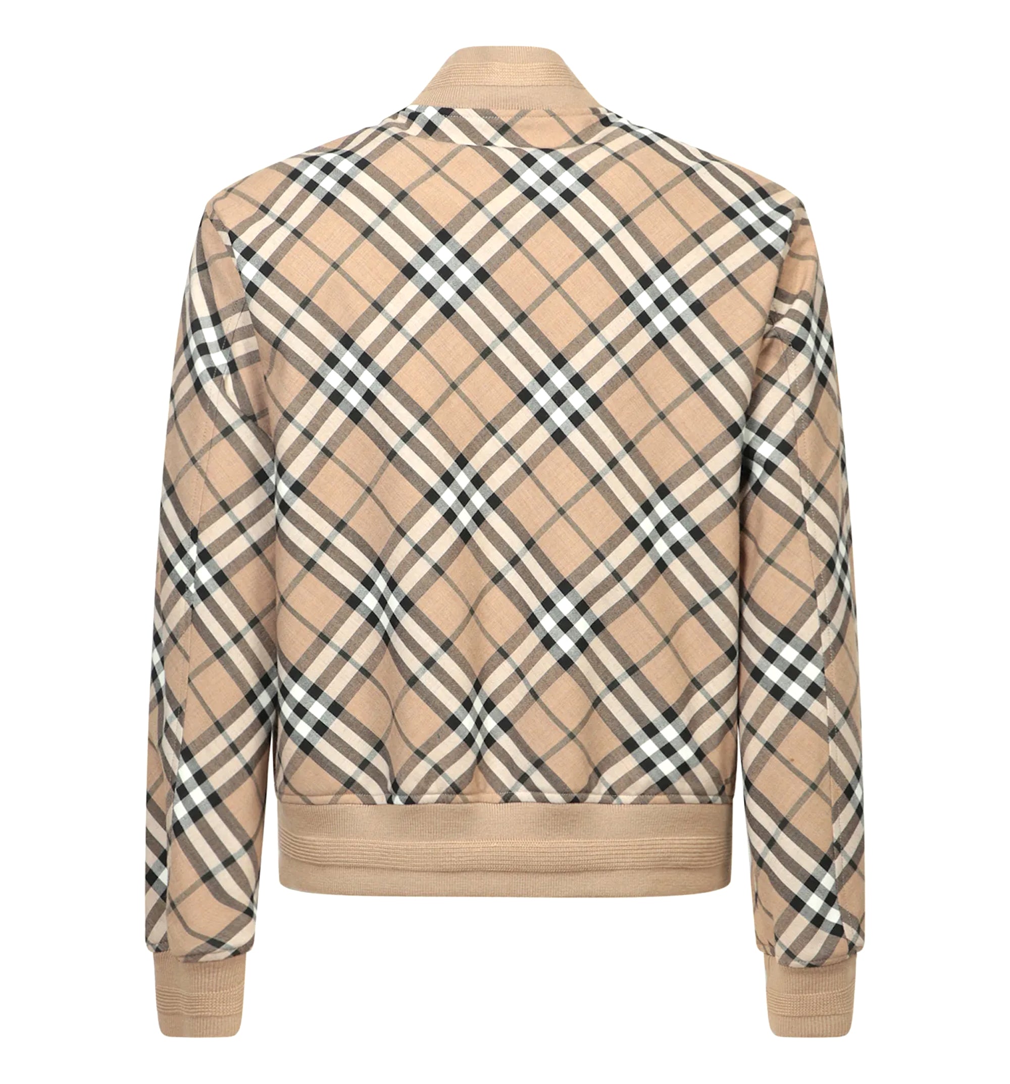 Vintage Check Zip-Up Bomber Jacket