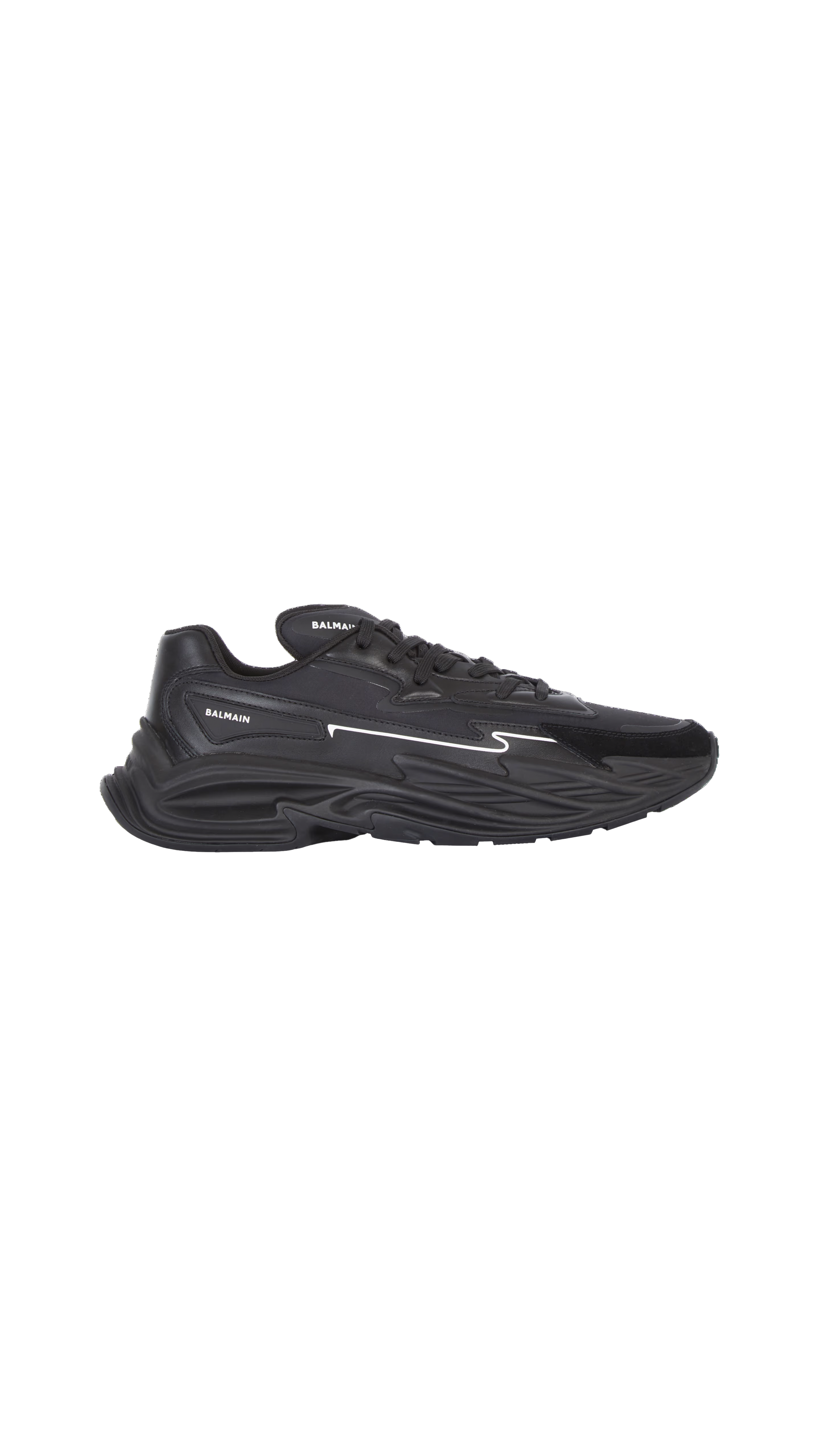 Run-Row Leather Trainers - Black