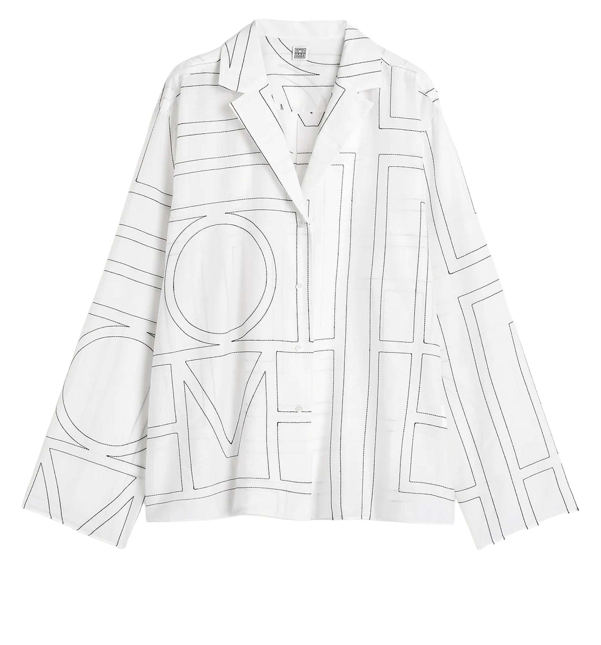 Monogram cotton-blend pj top white/black