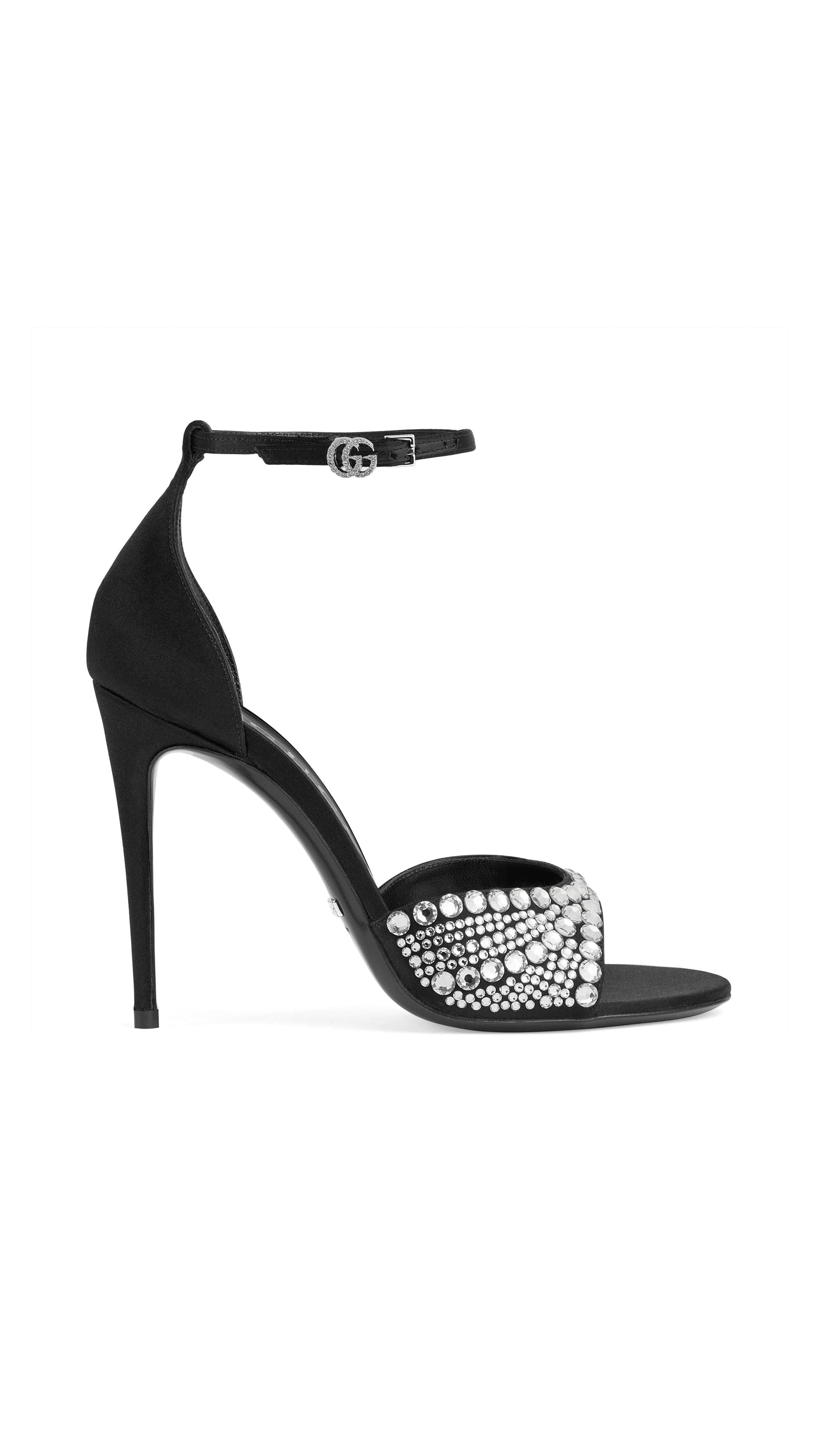 High Heel Sandals with Crystals - Black – Amuze