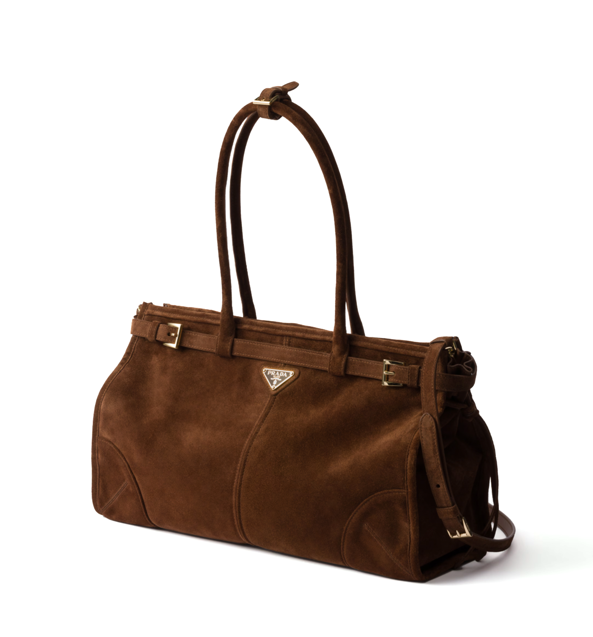 Prada Bonnie Large Suede Handbag