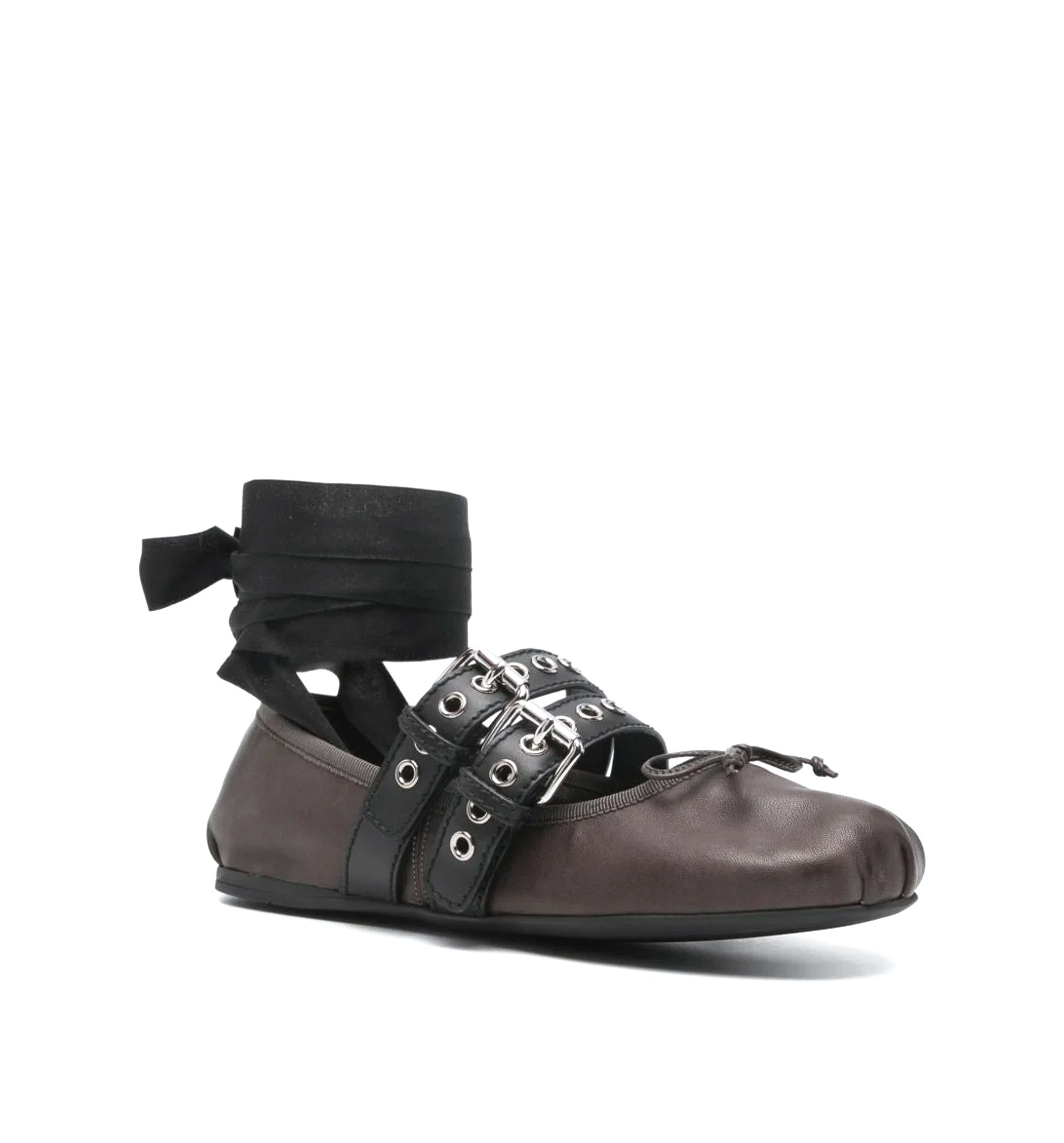 Crust Calf Leather Ballerinas